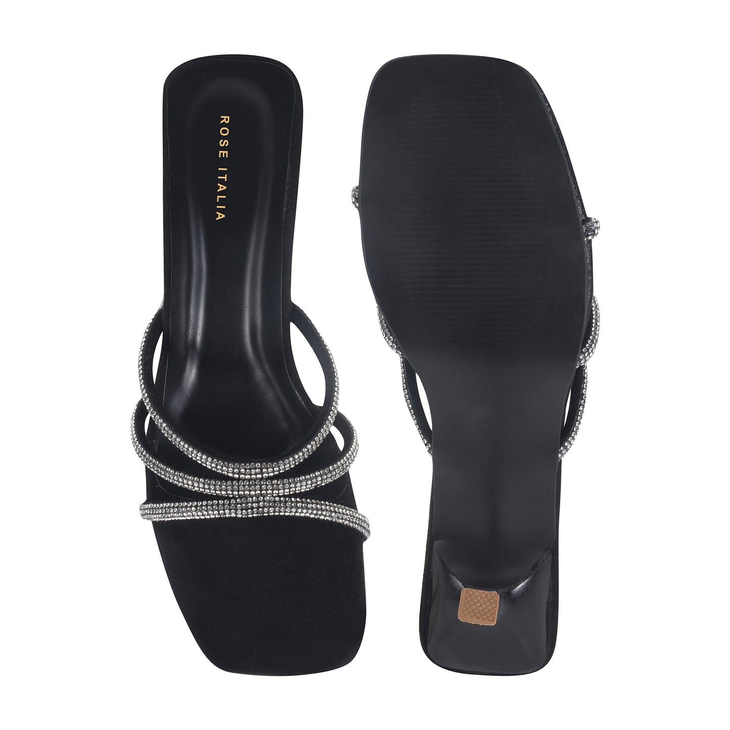 Midnight Glam Crystal Slip-ons