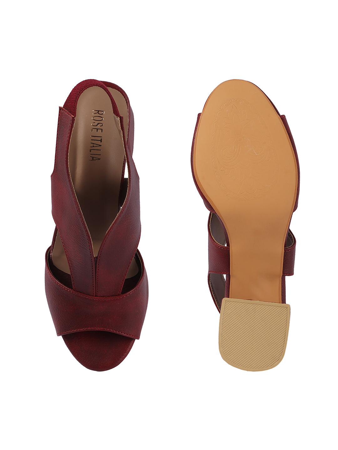 Rose Italia Crossover Strap Block Heel Slingbacks