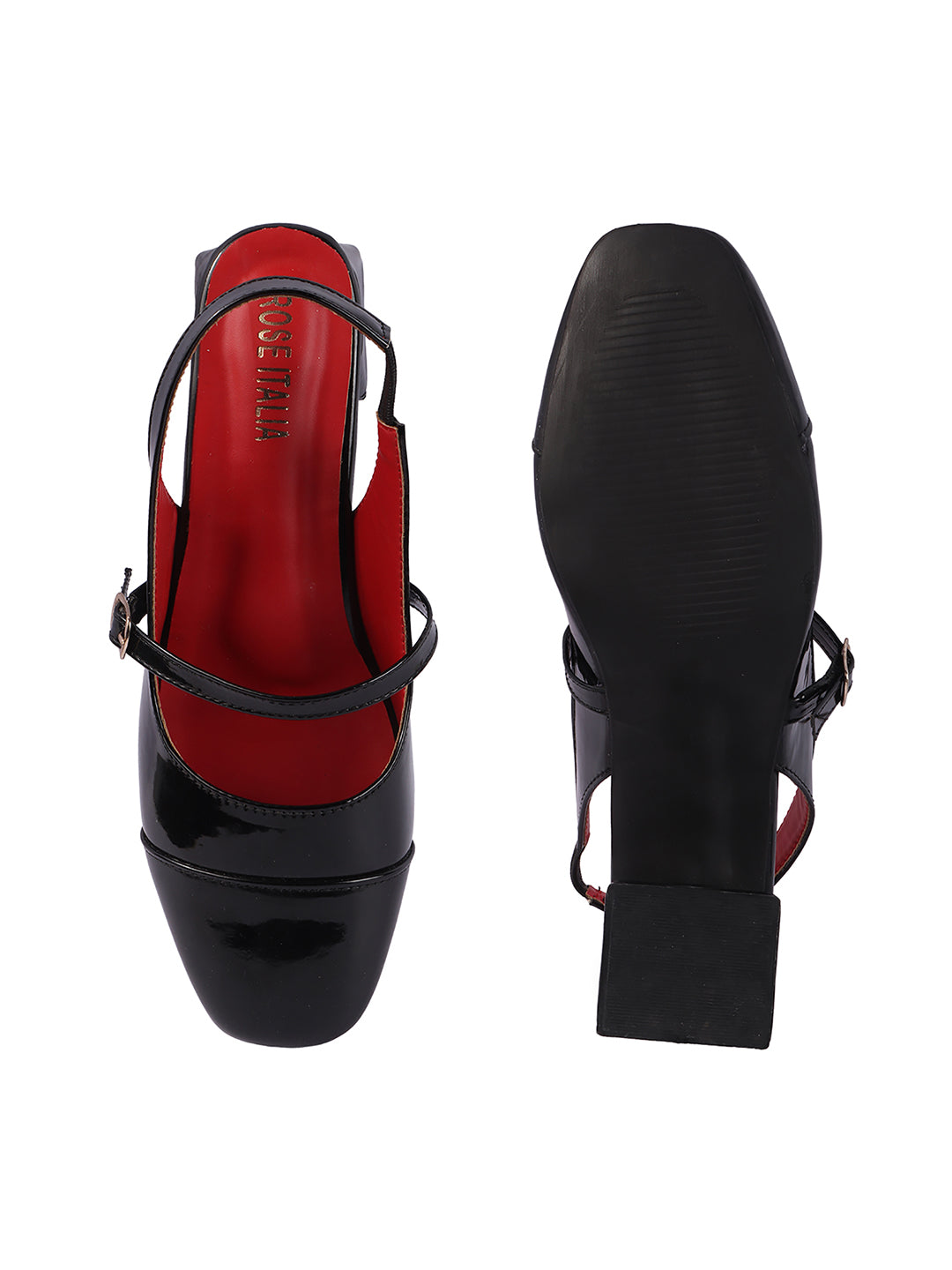 Rose Italia Patent Mary Jane Slingback Heels