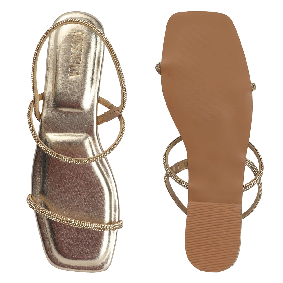 Rose Italia chic gold-toned Flat Sandals