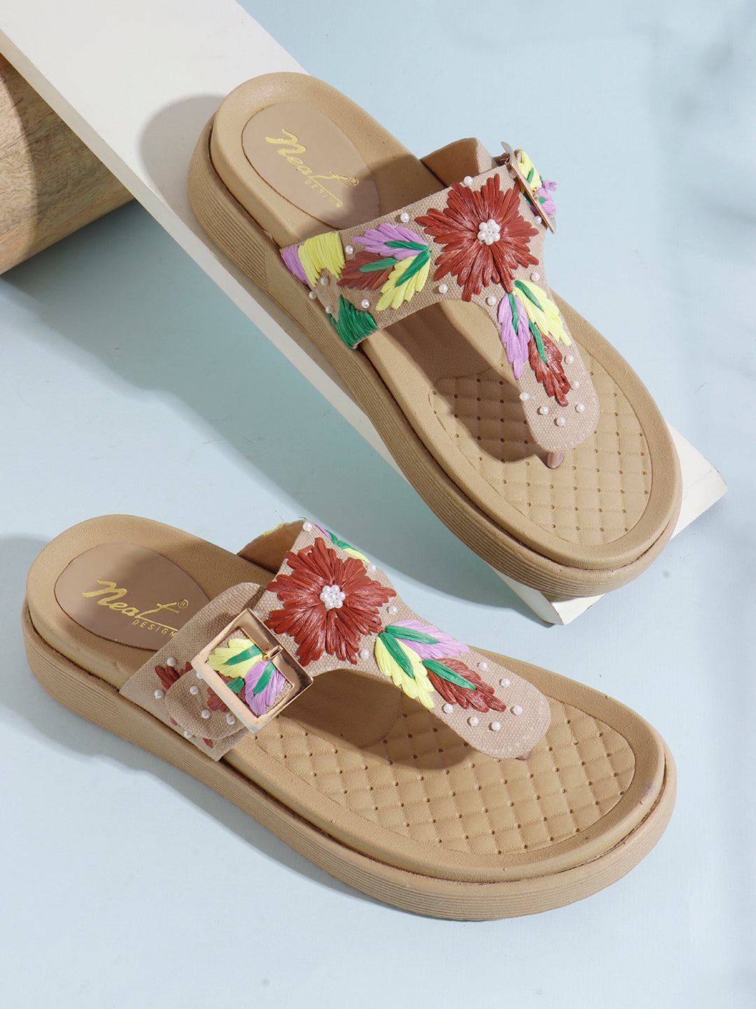 Flora Buckle Slides