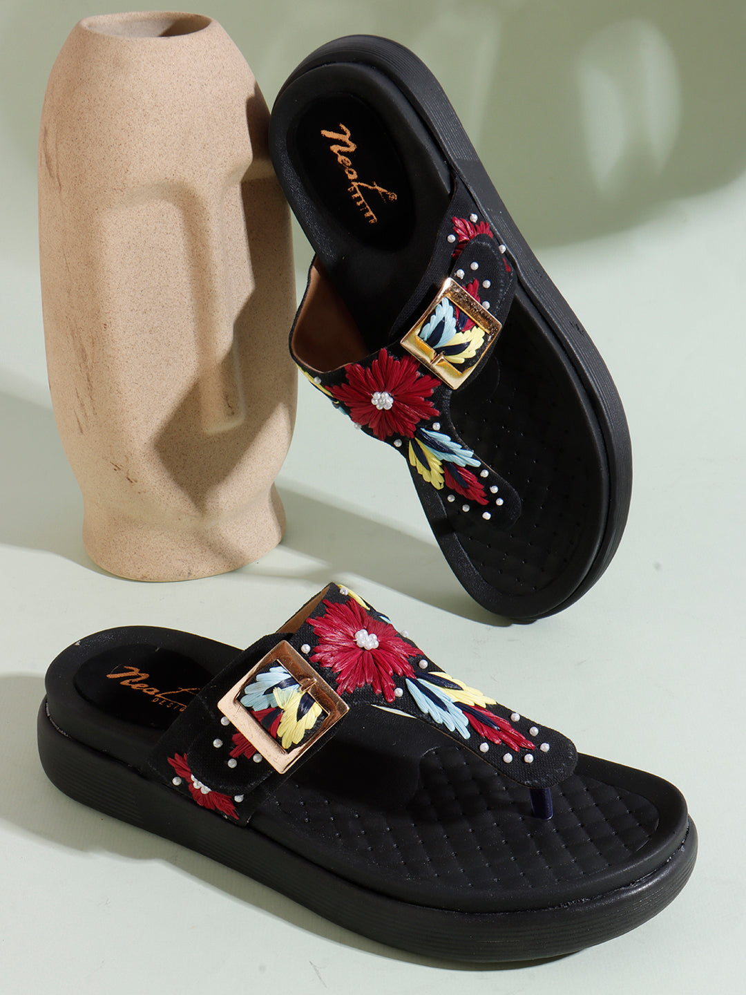 Flora Buckle Slides