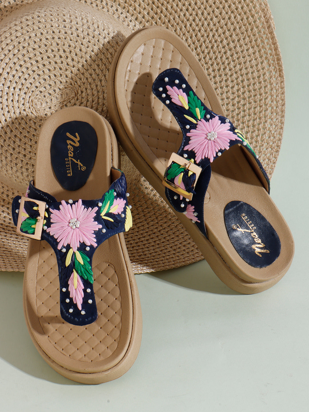 Flora Buckle Slides