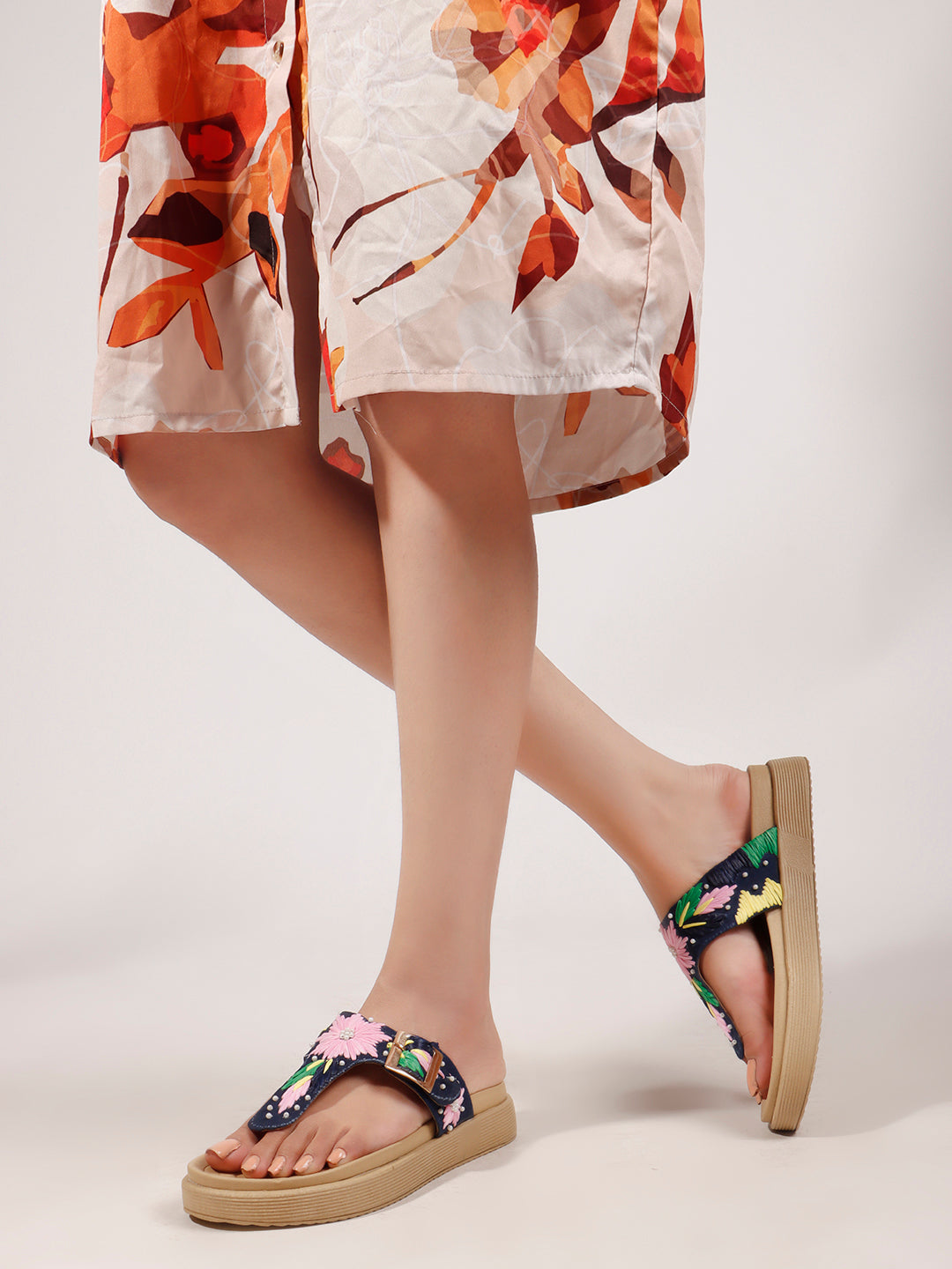 Flora Buckle Slides
