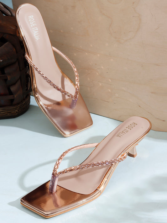Rose Italia Toe-Ring Heeled Sandals
