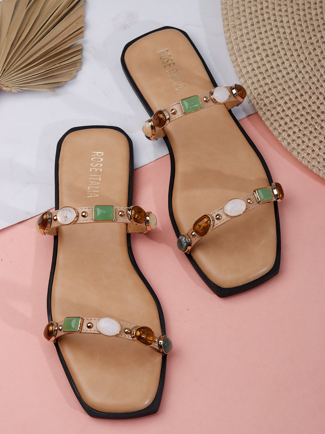 Rose Italia Slip-on Flat Sandals