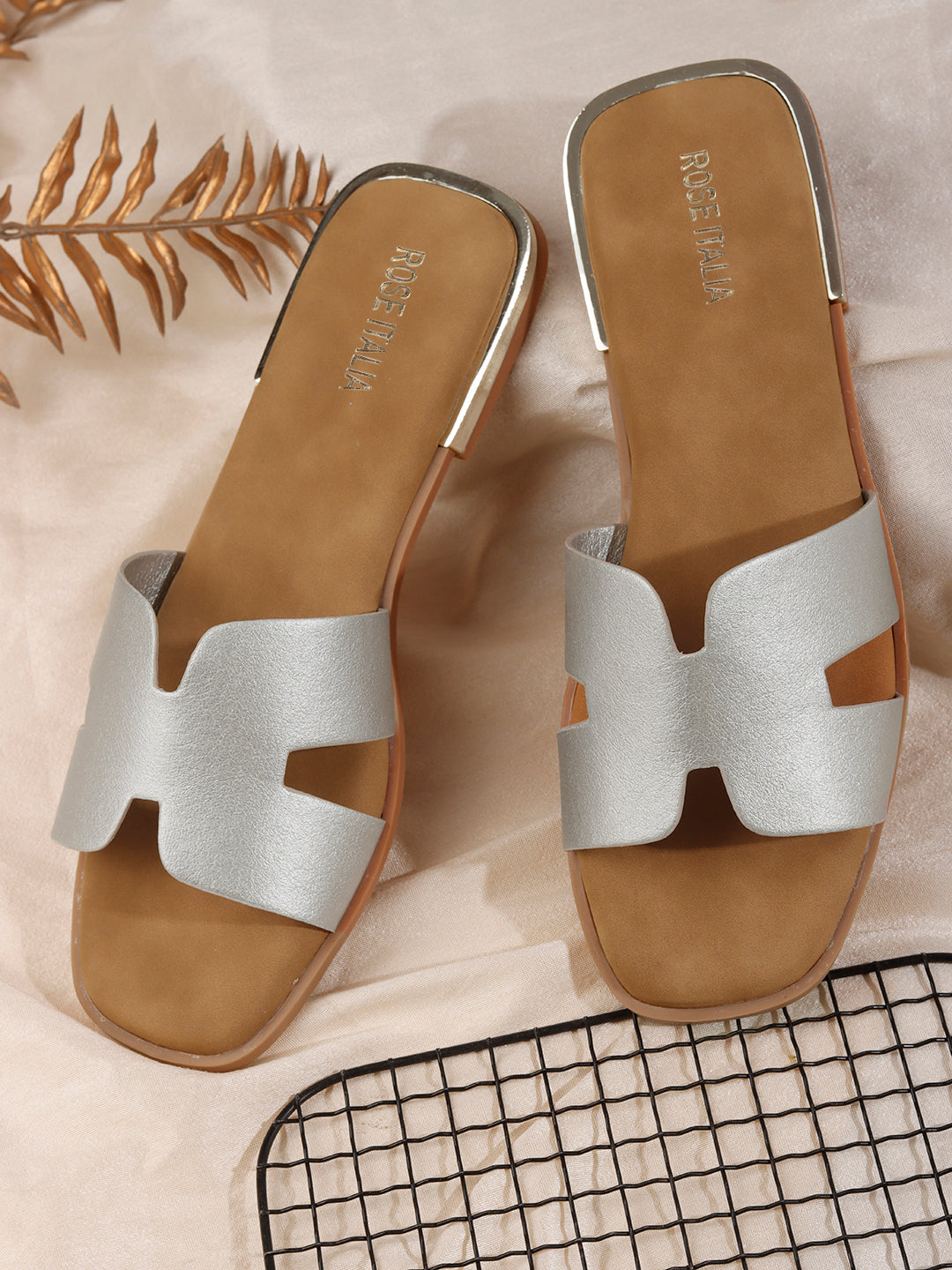 H-cut Slip-on Flat Sandals