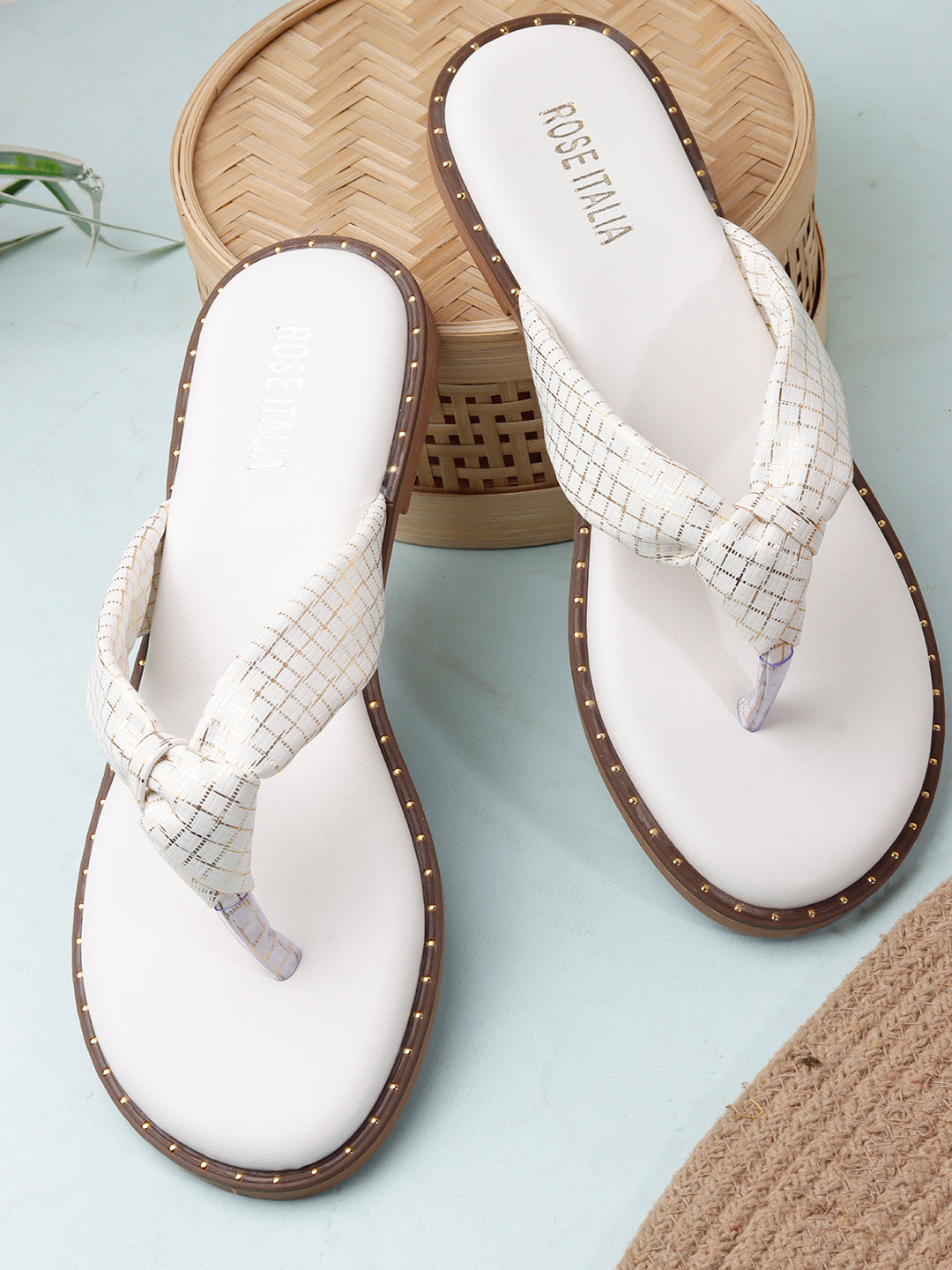 Rose Italia Knotted toe-ring Slip-on Flat Sandals