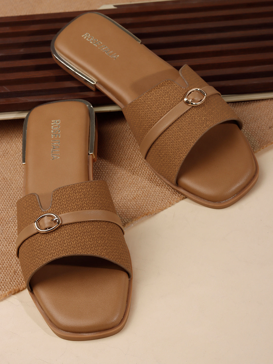 Open-Toe Slip-on Flat Sandals
