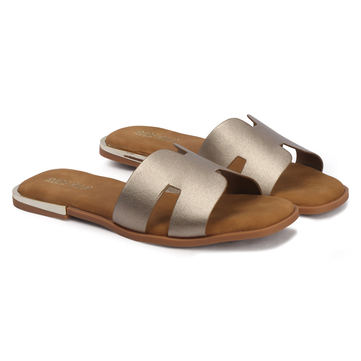 H-cut Slip-on Flat Sandals