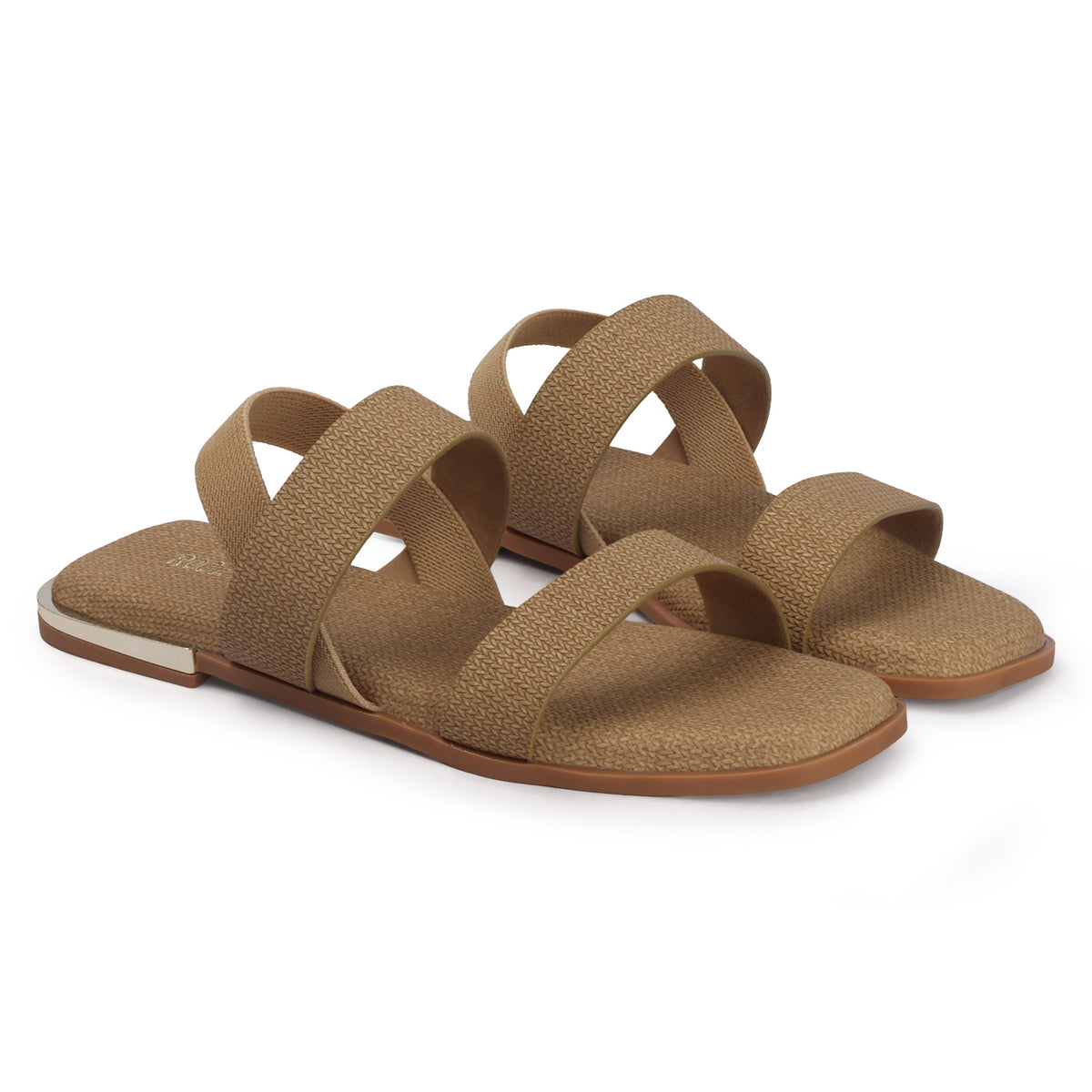 Contemporary Double-strap Slip-on Flat Sandals