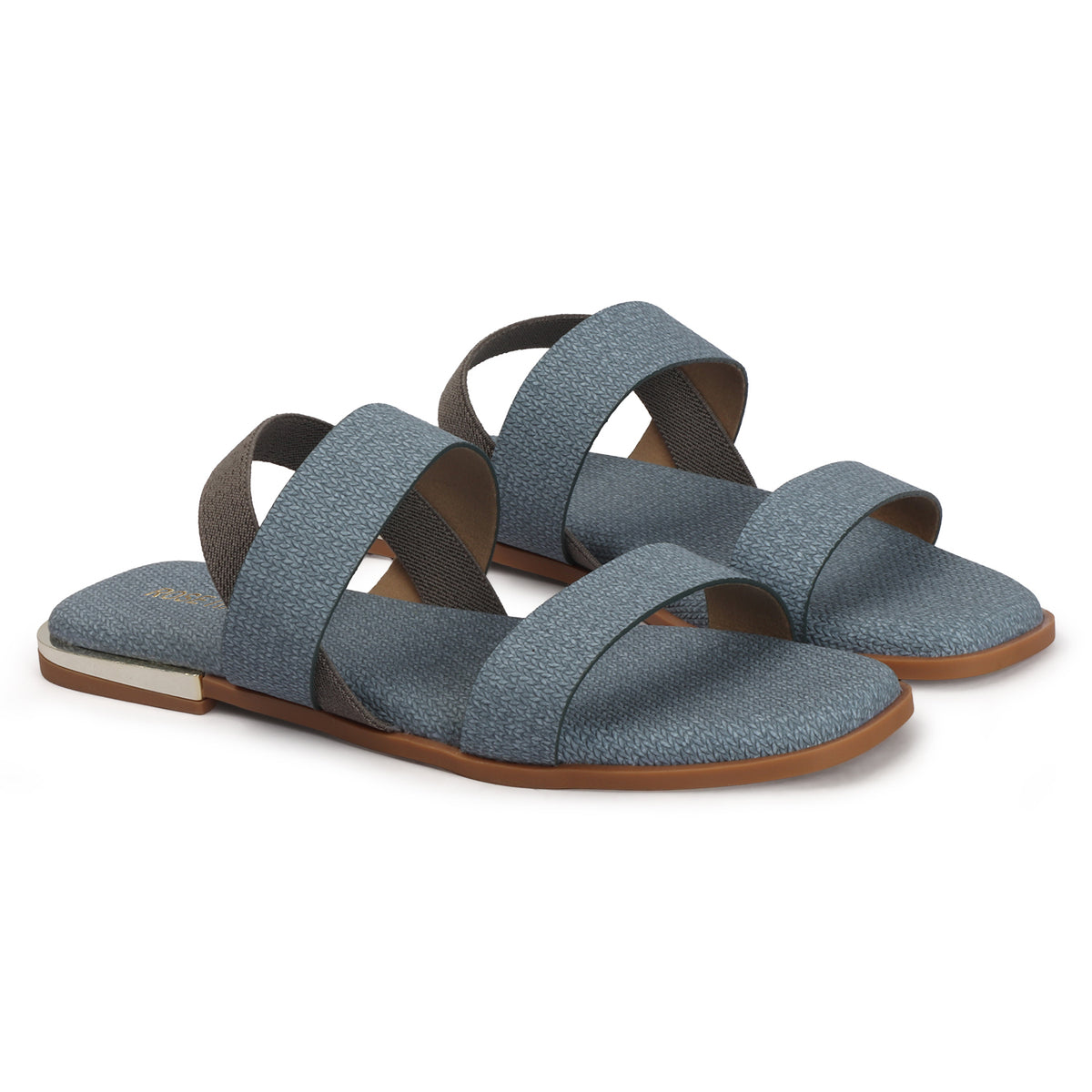 Contemporary Double-strap Slip-on Flat Sandals