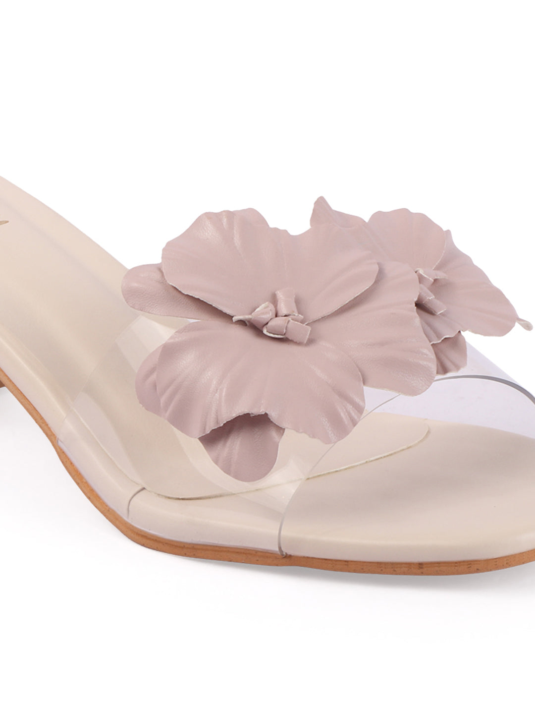 Rose Italia Floral Embellished Block Heel Slides
