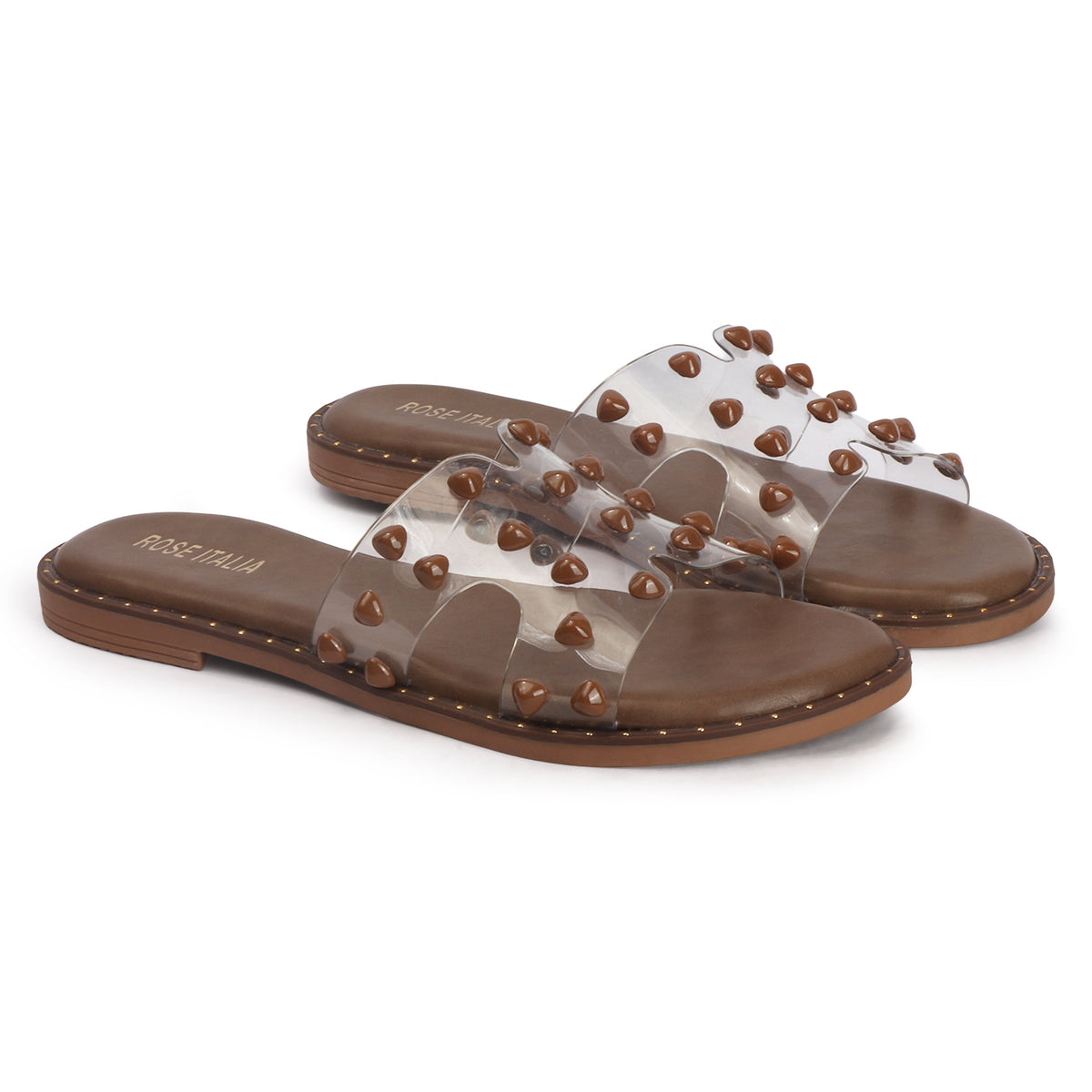 Rose Italia Transparent Slip-on Flat Sandals