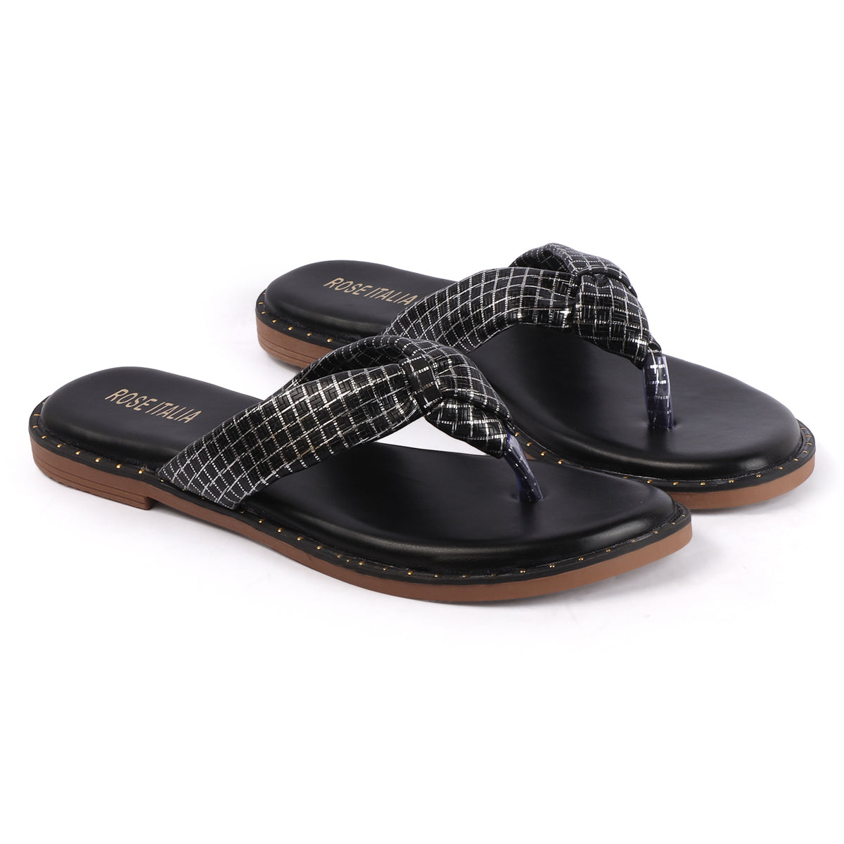 Rose Italia Knotted toe-ring Slip-on Flat Sandals