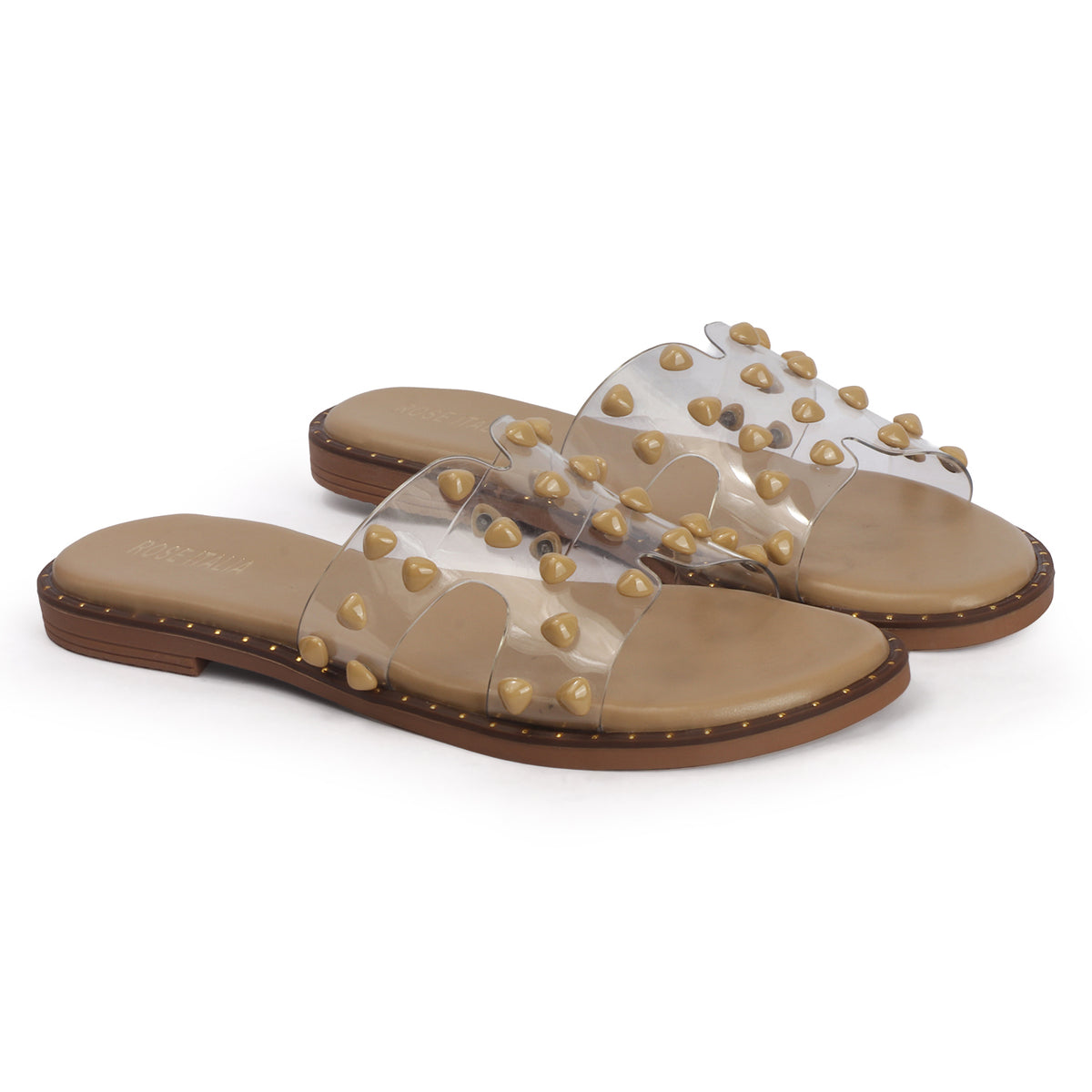 Rose Italia Transparent Slip-on Flat Sandals