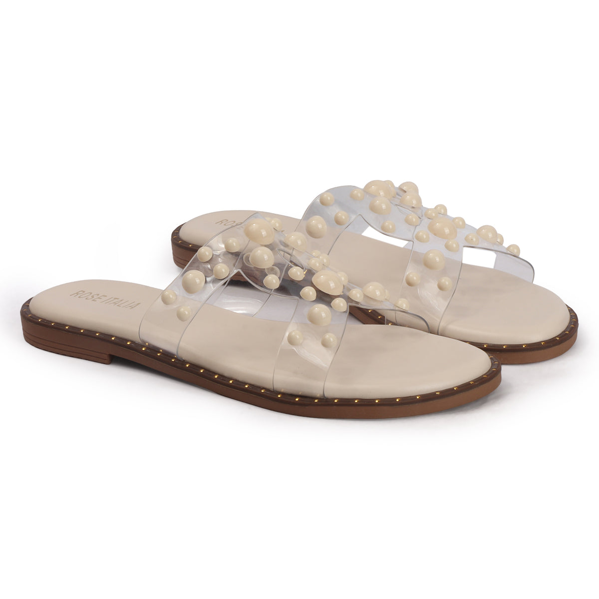 Transparent Bubble Stud Slip-on Flat Sandals