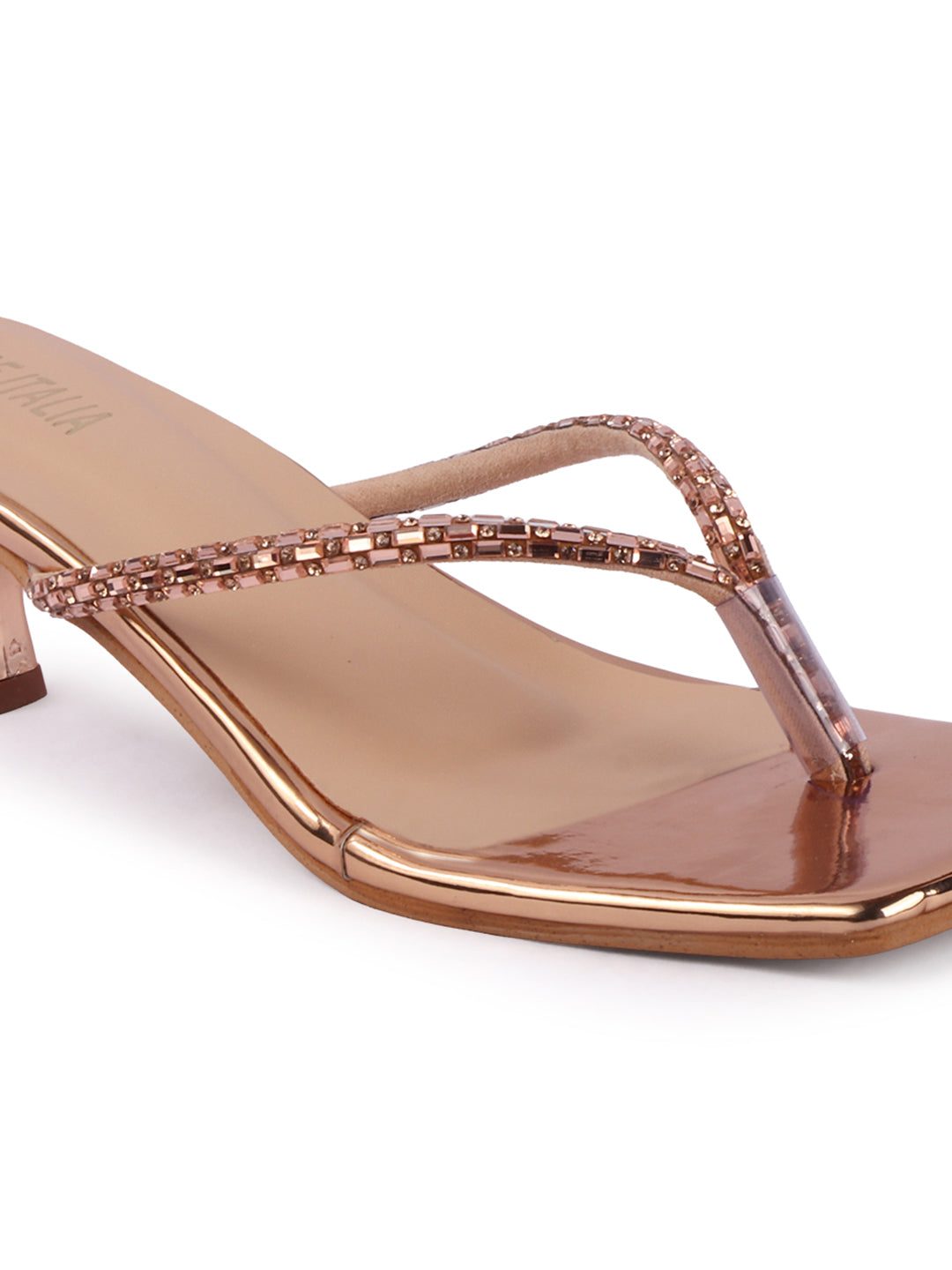 Rose Italia Toe-Ring Heeled Sandals