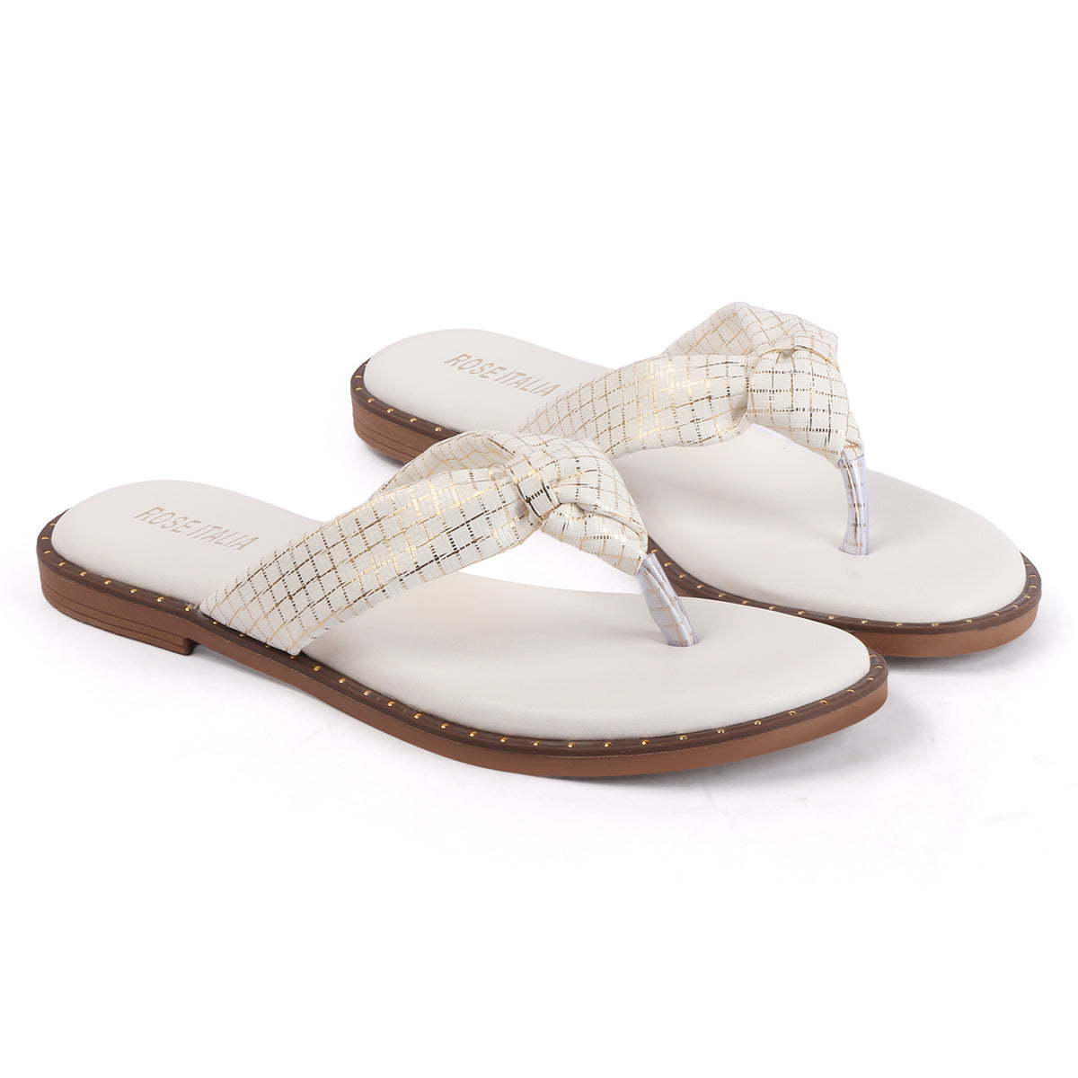 Rose Italia Knotted toe-ring Slip-on Flat Sandals