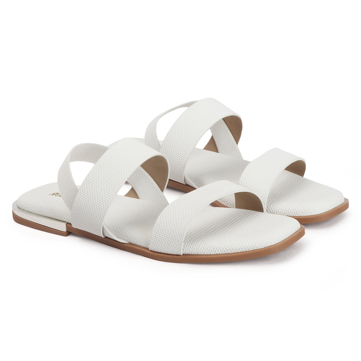 Contemporary Double-strap Slip-on Flat Sandals