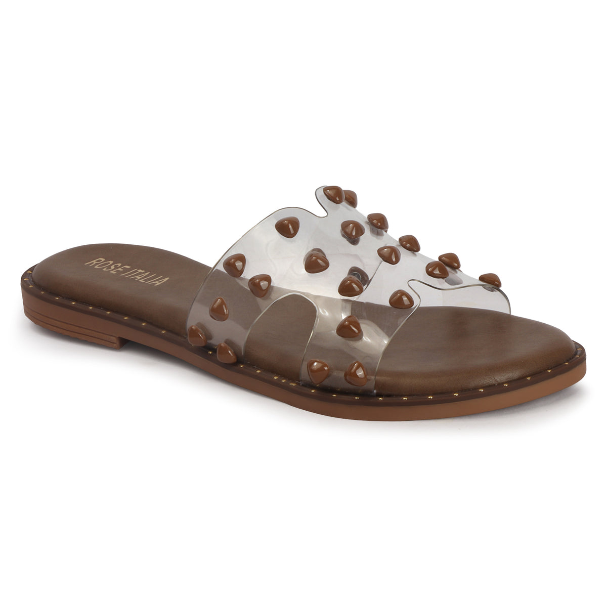 Rose Italia Transparent Slip-on Flat Sandals