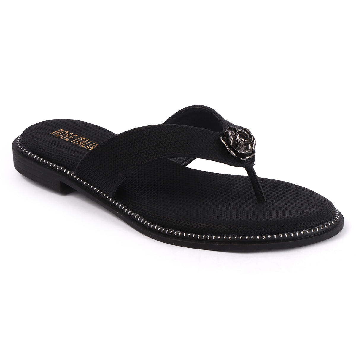Rose Italia Toe-Ring Slip-on Flat Sandals