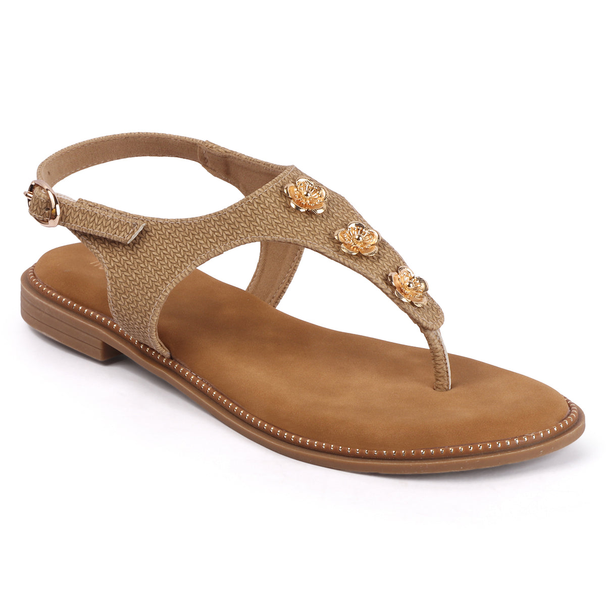 Rose Italia T-strap Slip-on Flat Sandals