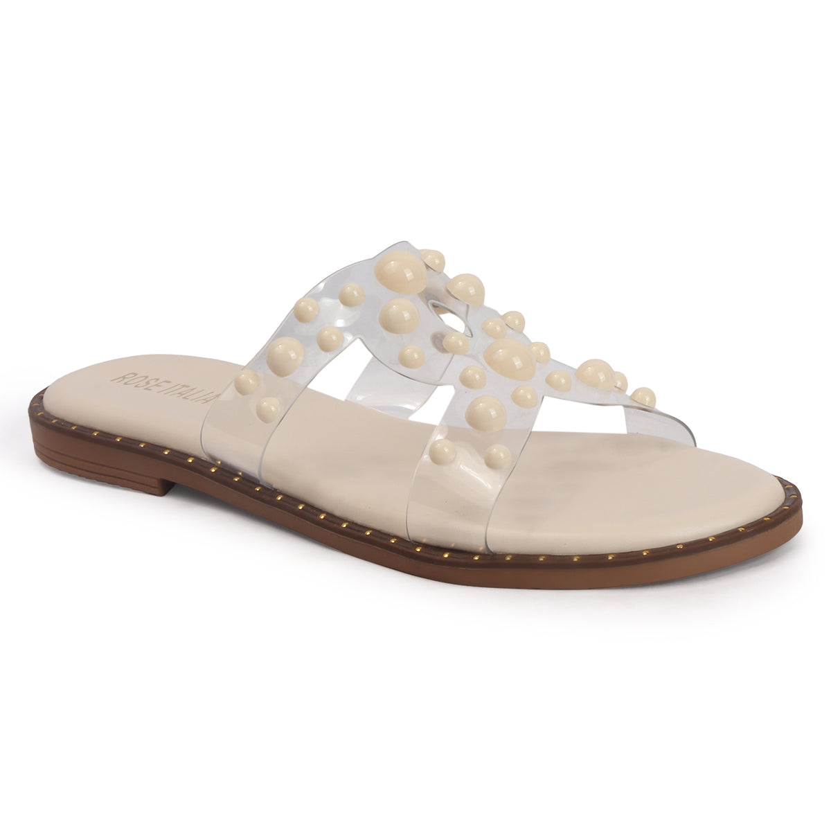 Transparent Bubble Stud Slip-on Flat Sandals