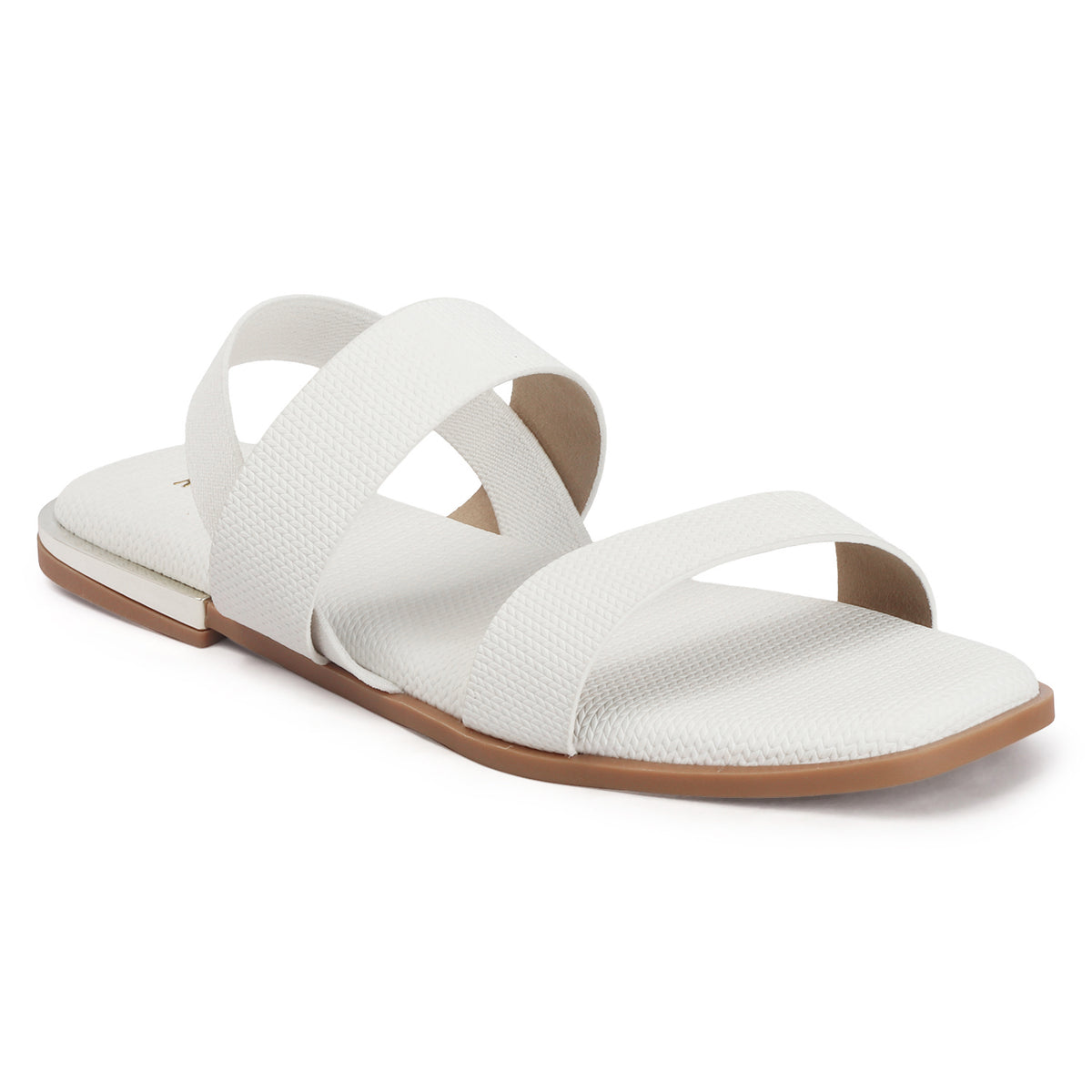 Contemporary Double-strap Slip-on Flat Sandals