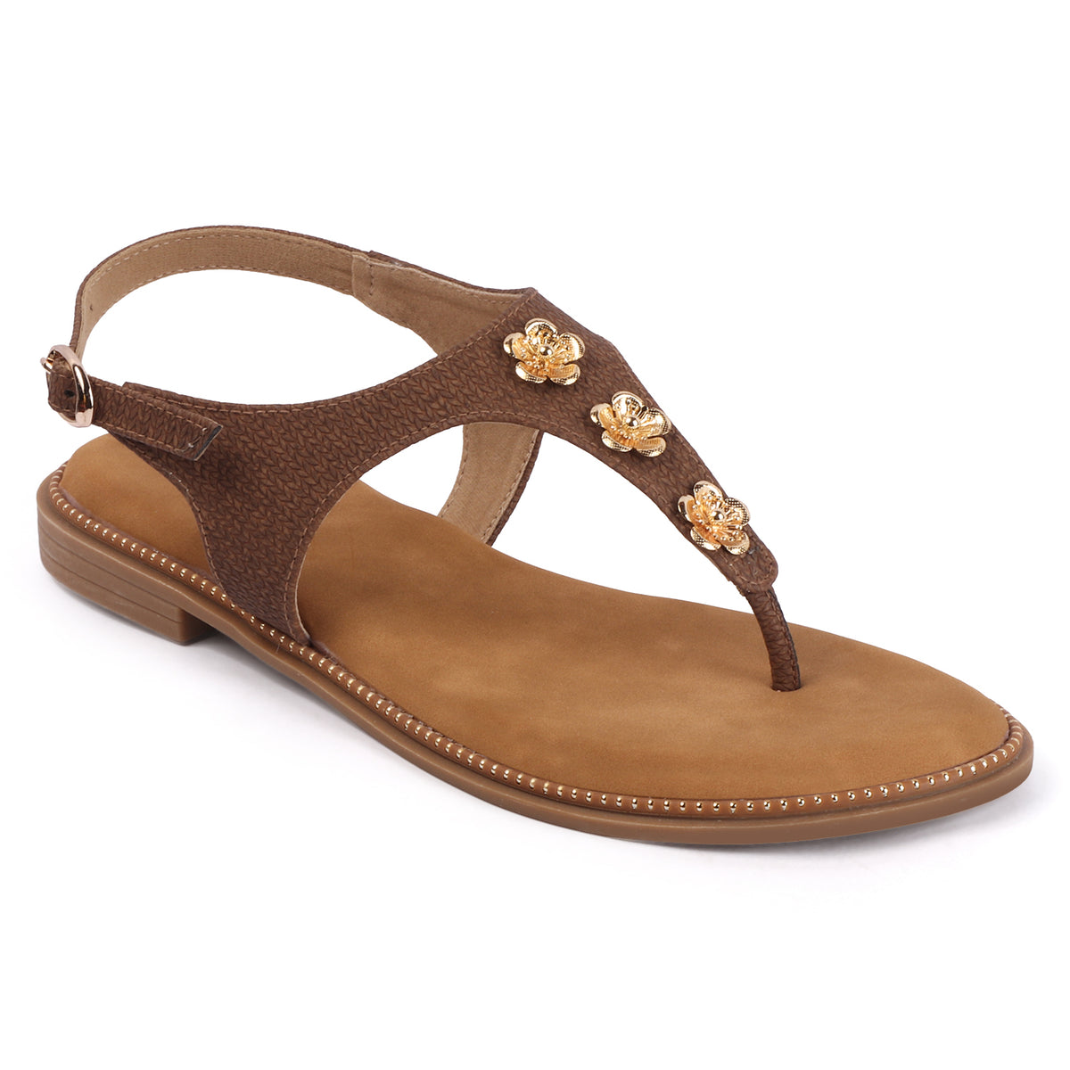Rose Italia T-strap Slip-on Flat Sandals