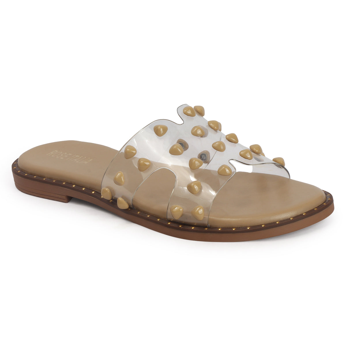 Rose Italia Transparent Slip-on Flat Sandals