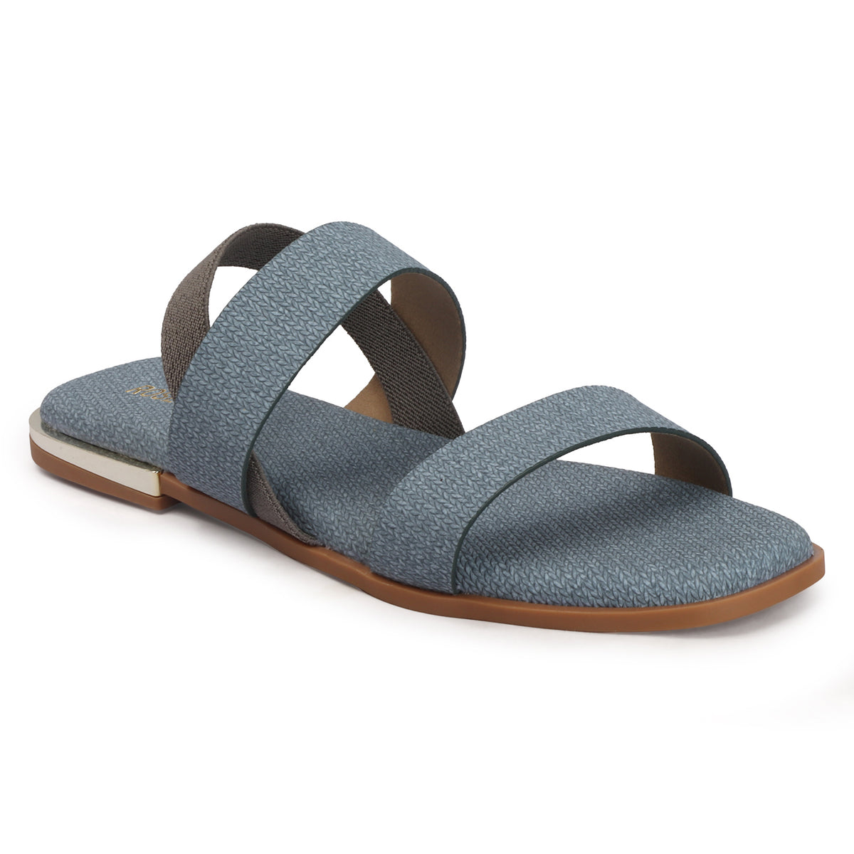 Contemporary Double-strap Slip-on Flat Sandals