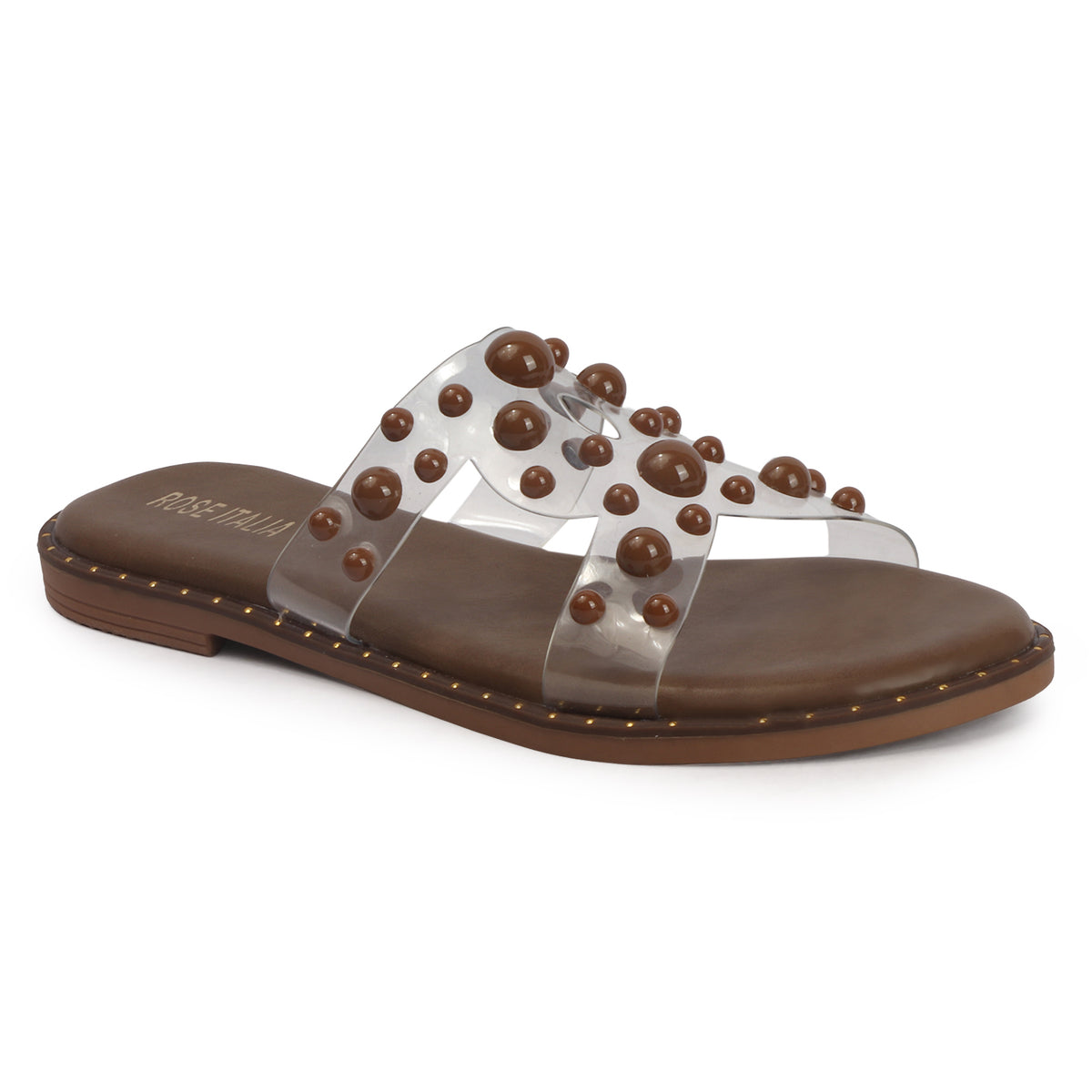 Transparent Bubble Stud Slip-on Flat Sandals