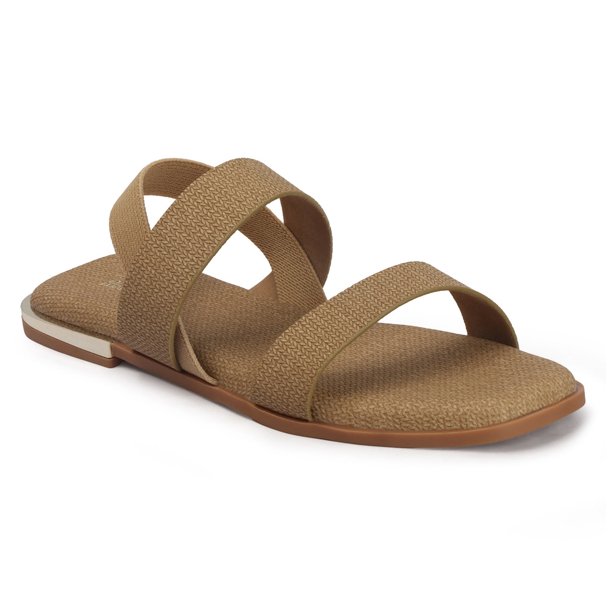 Contemporary Double-strap Slip-on Flat Sandals