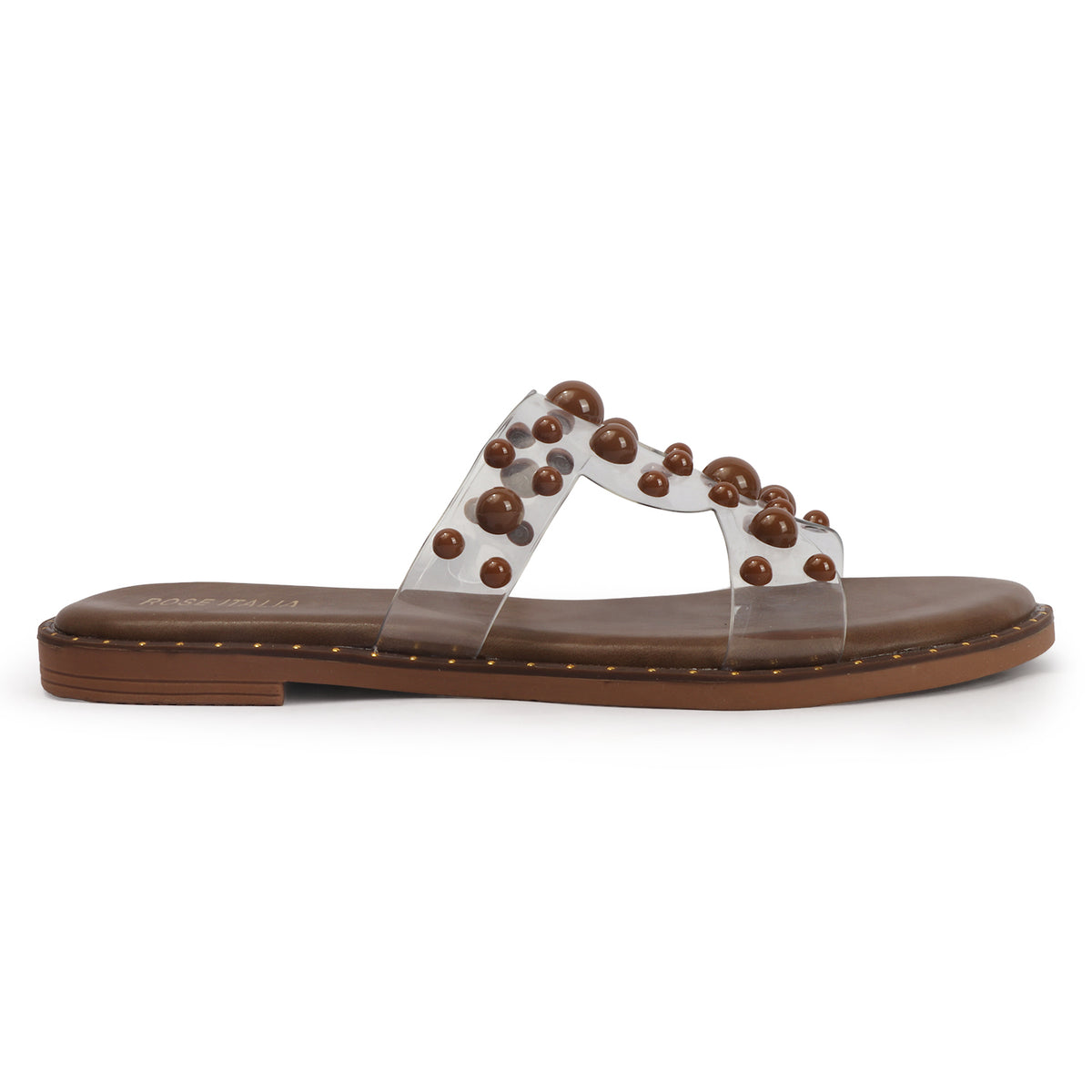 Transparent Bubble Stud Slip-on Flat Sandals
