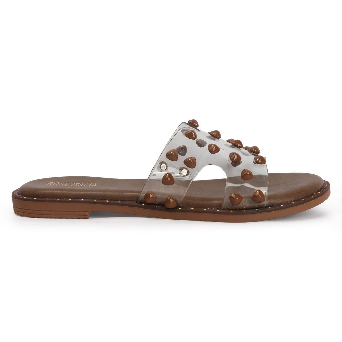 Rose Italia Transparent Slip-on Flat Sandals