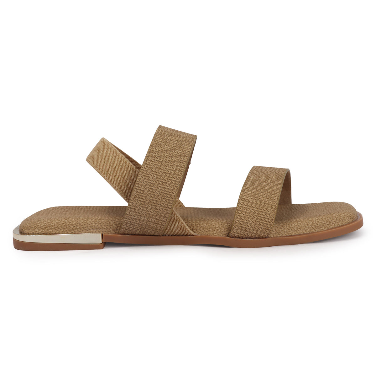 Contemporary Double-strap Slip-on Flat Sandals