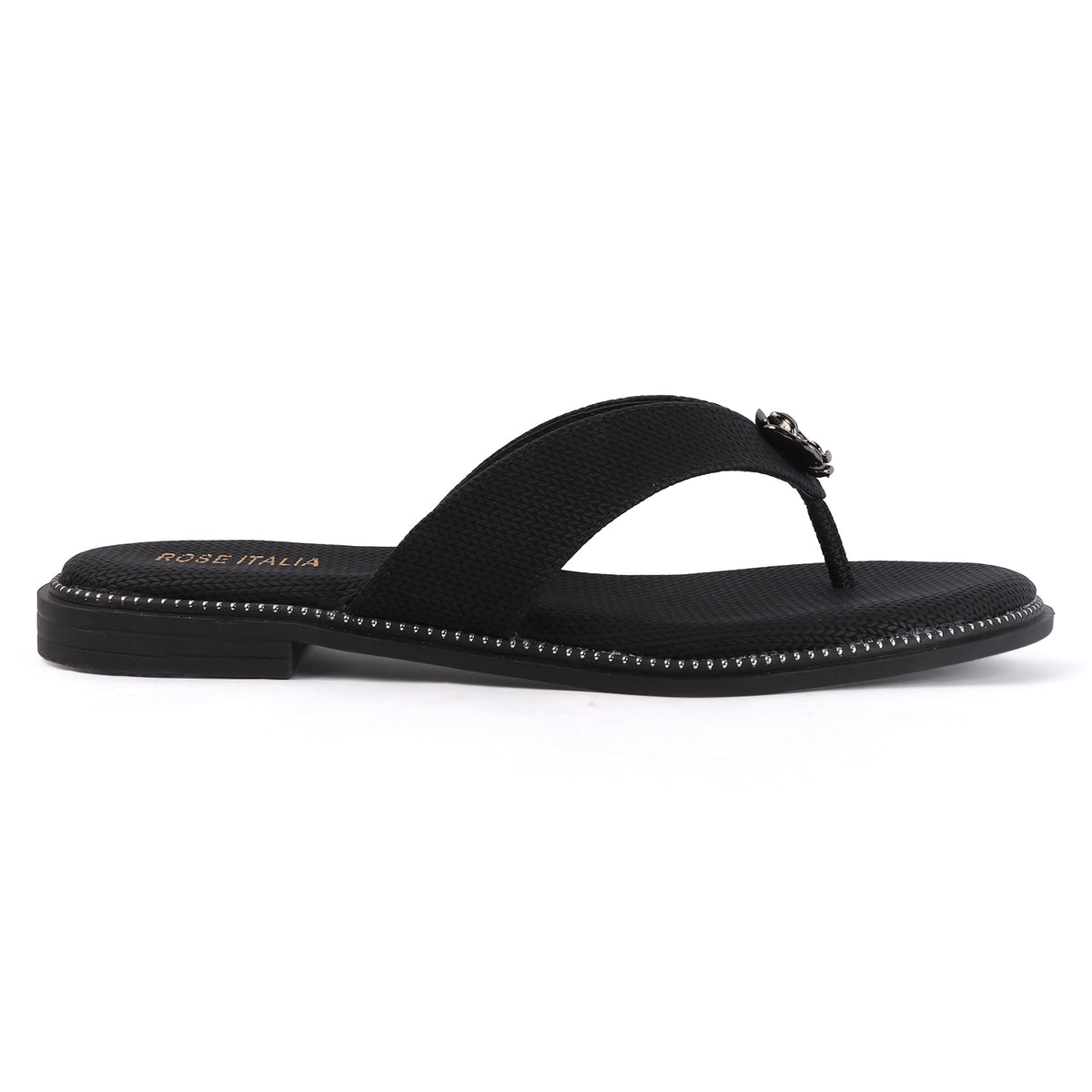 Rose Italia Toe-Ring Slip-on Flat Sandals