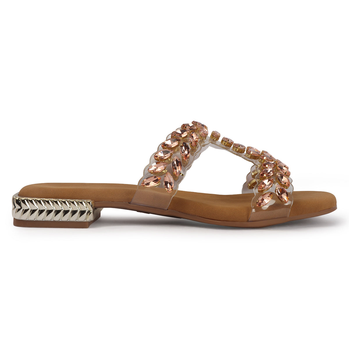 Blush-gold Slip-on Flat Sandals