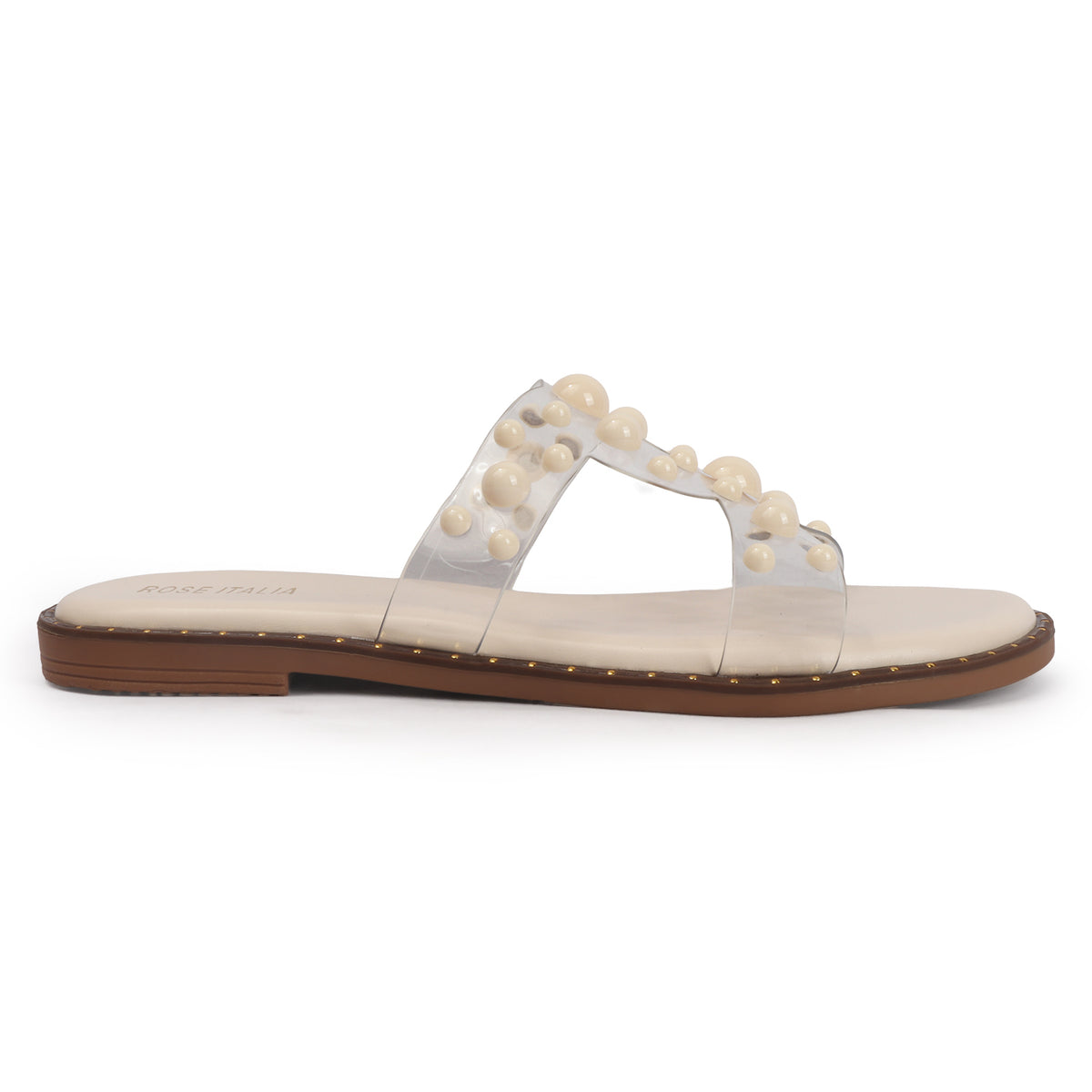 Transparent Bubble Stud Slip-on Flat Sandals