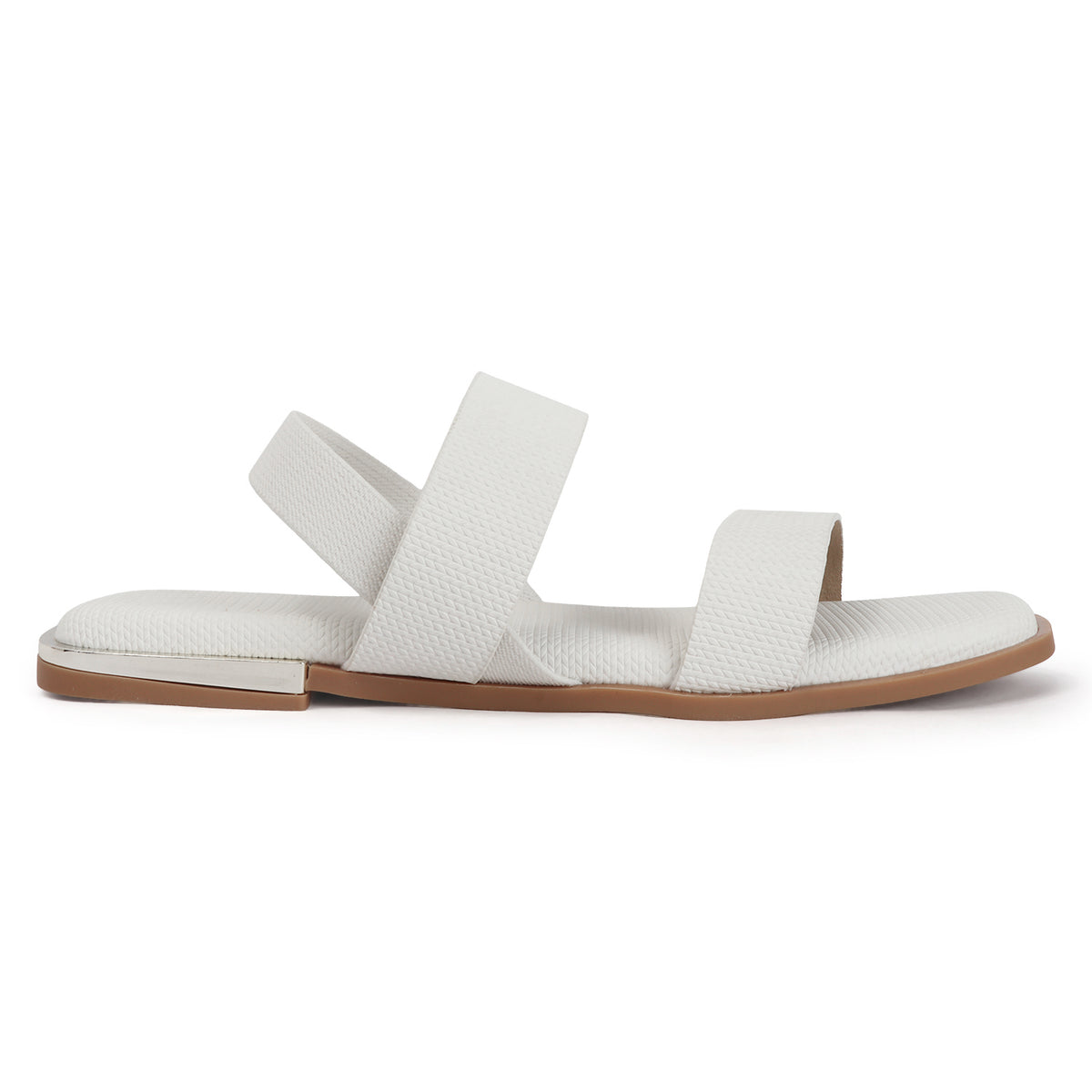 Contemporary Double-strap Slip-on Flat Sandals