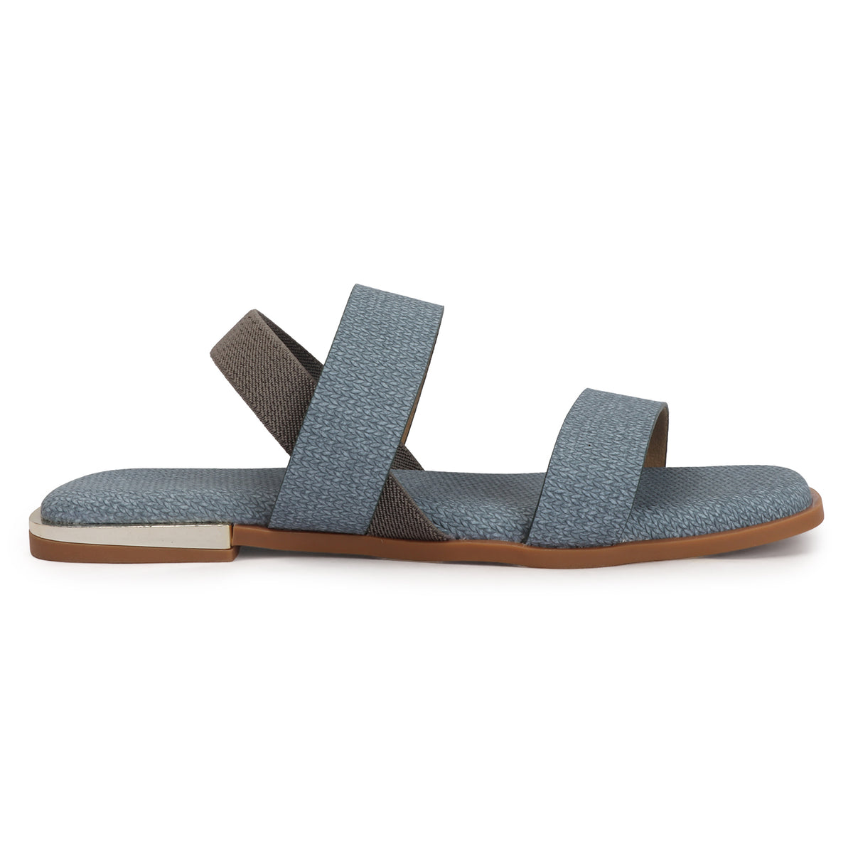 Contemporary Double-strap Slip-on Flat Sandals