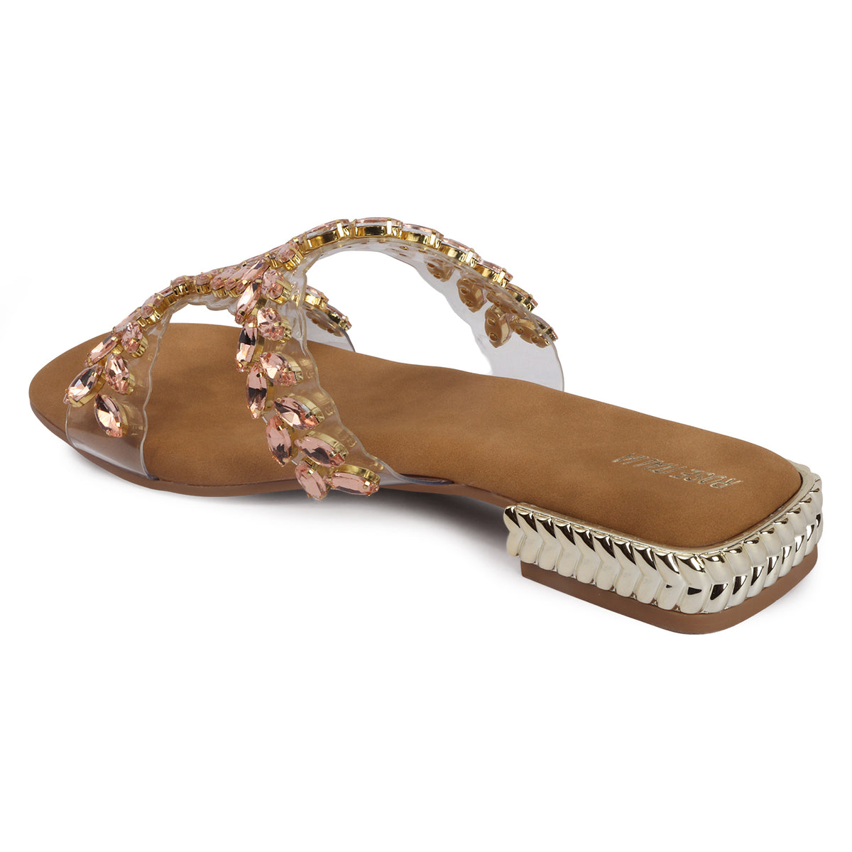 Blush-gold Slip-on Flat Sandals