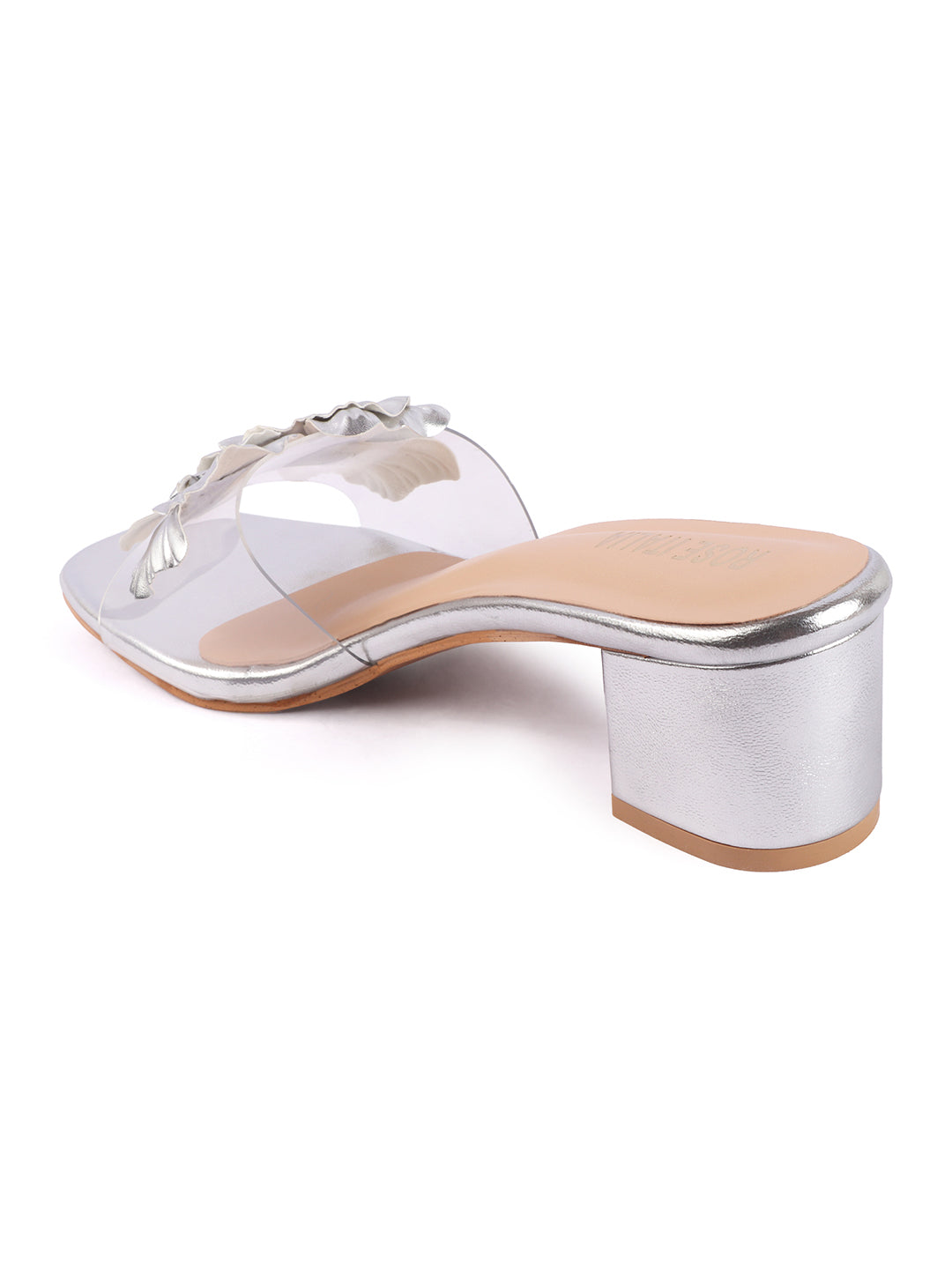 Rose Italia Floral Embellished Block Heel Slides