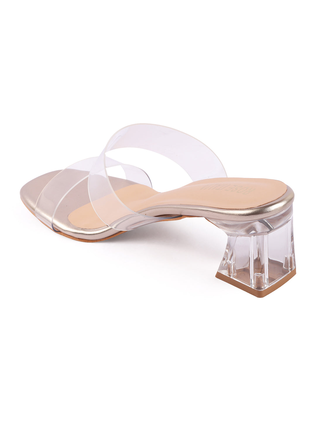 Rose Italia Transparent Strap Block Heel Sandals