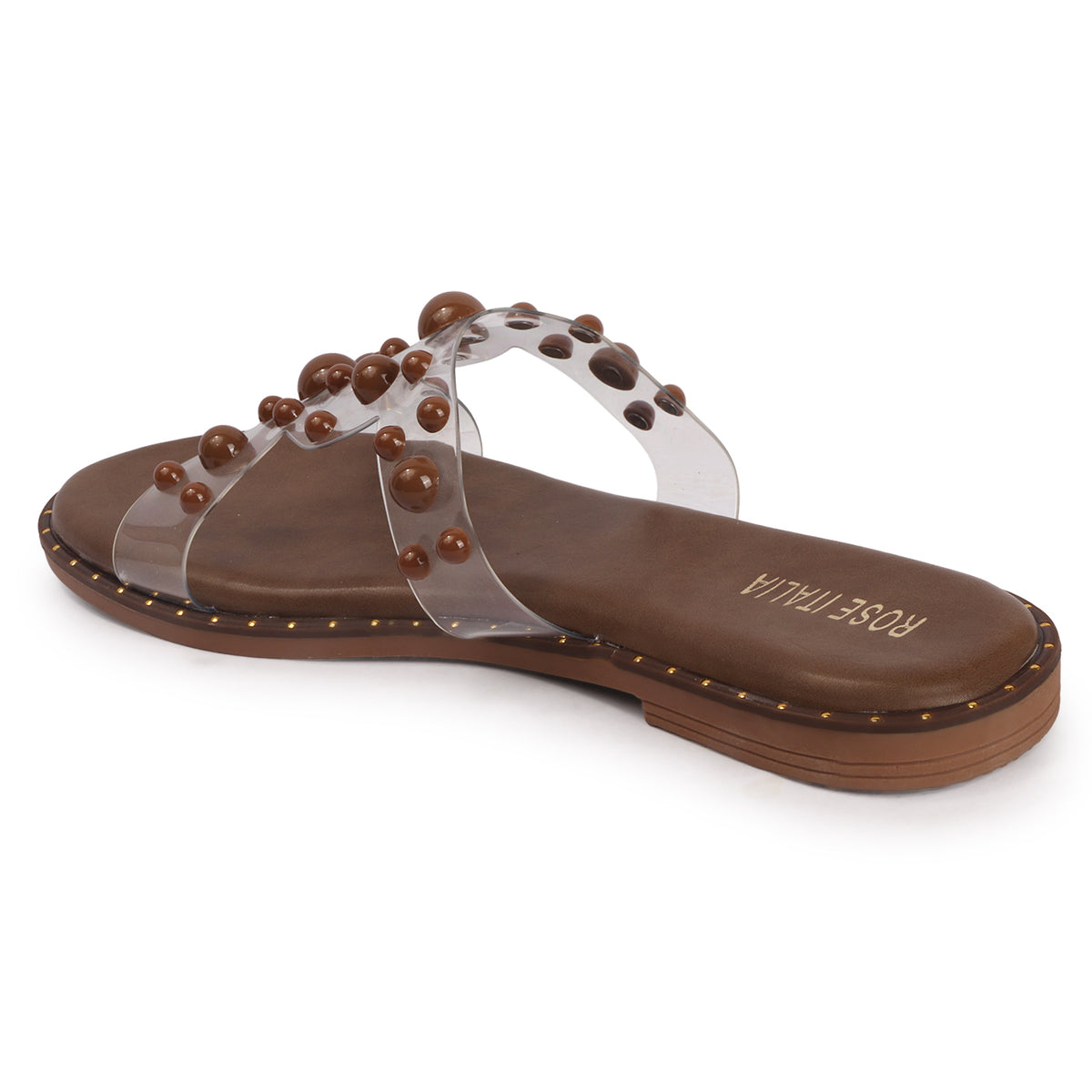 Transparent Bubble Stud Slip-on Flat Sandals
