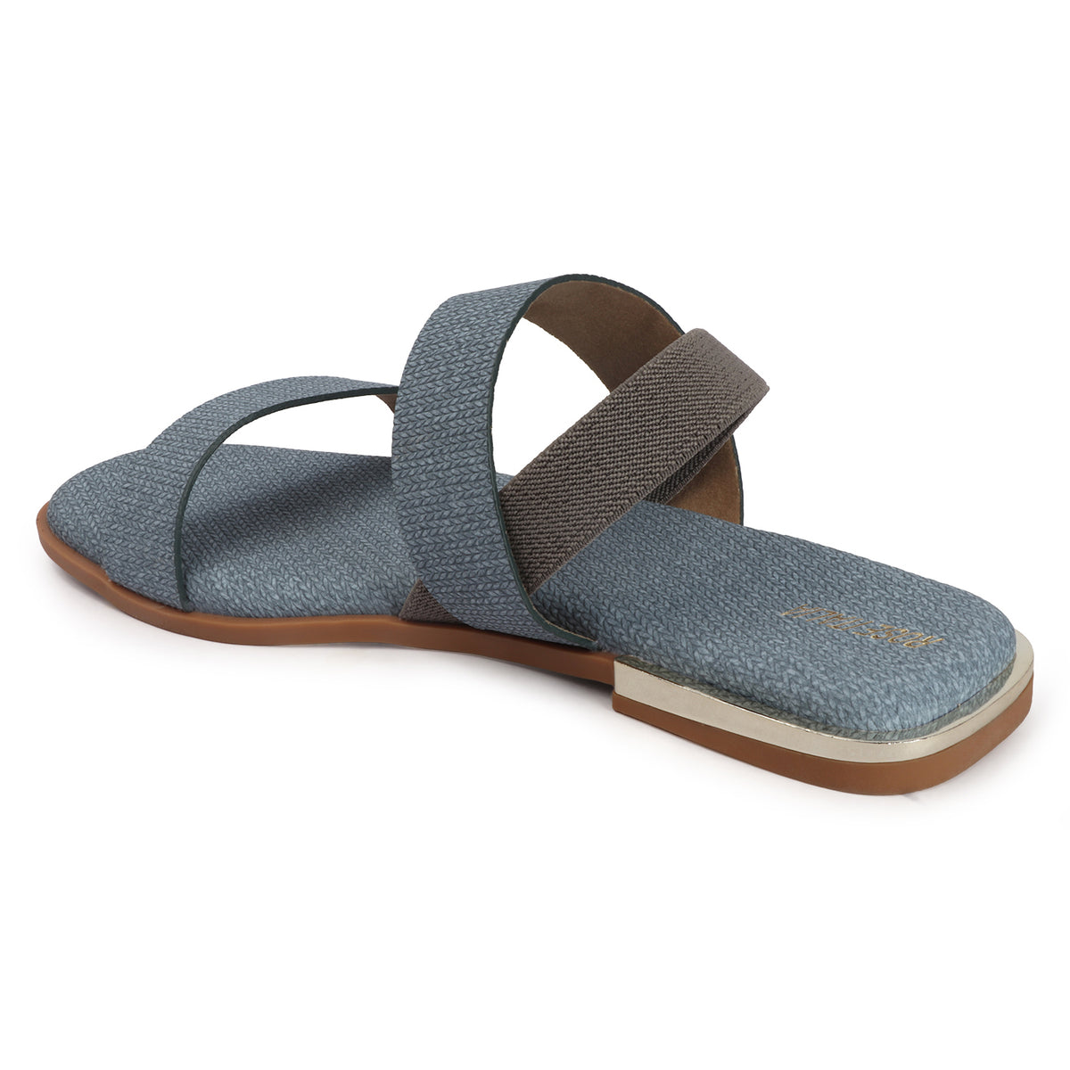 Contemporary Double-strap Slip-on Flat Sandals