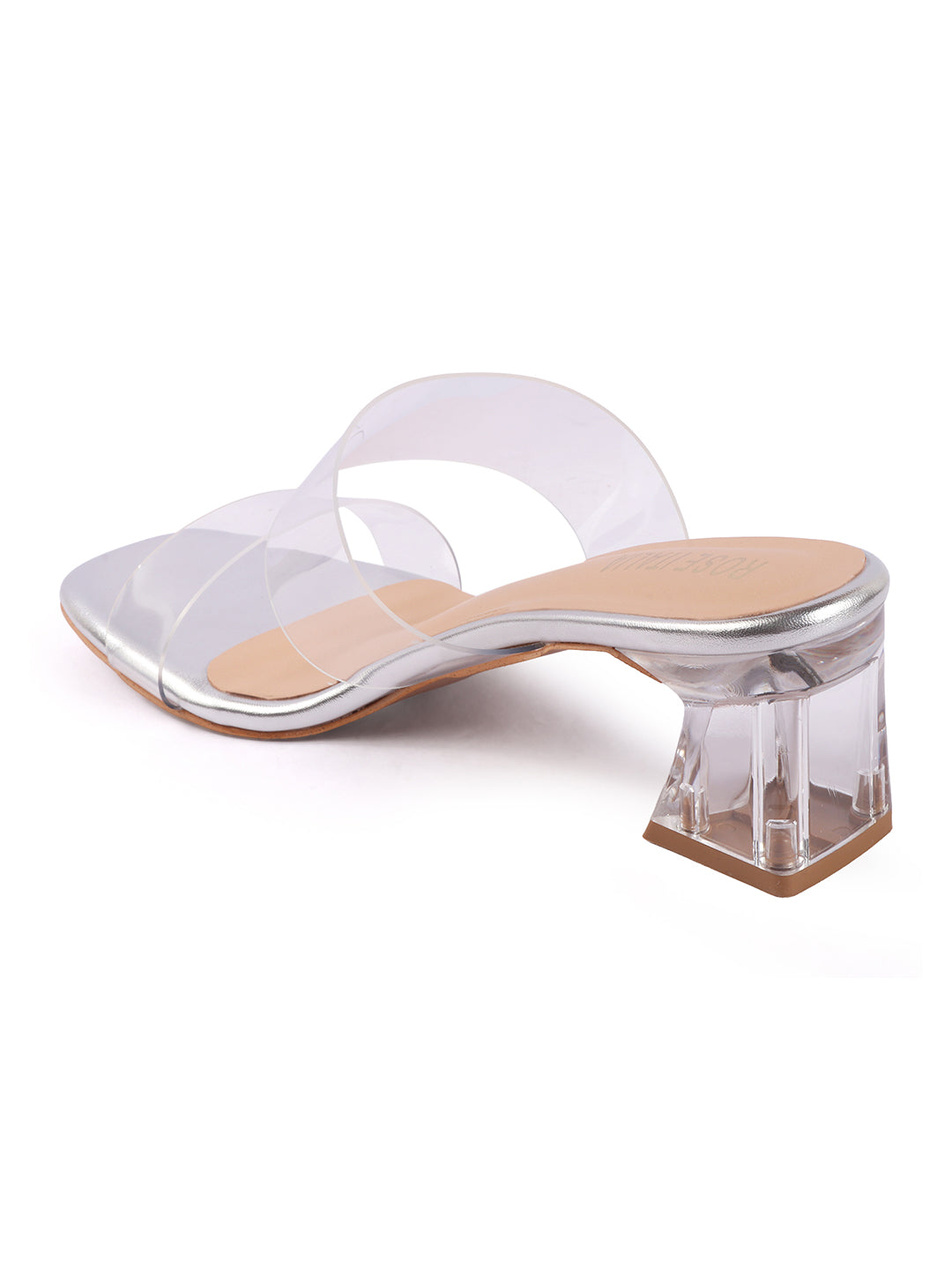 Rose Italia Transparent Strap Block Heel Sandals