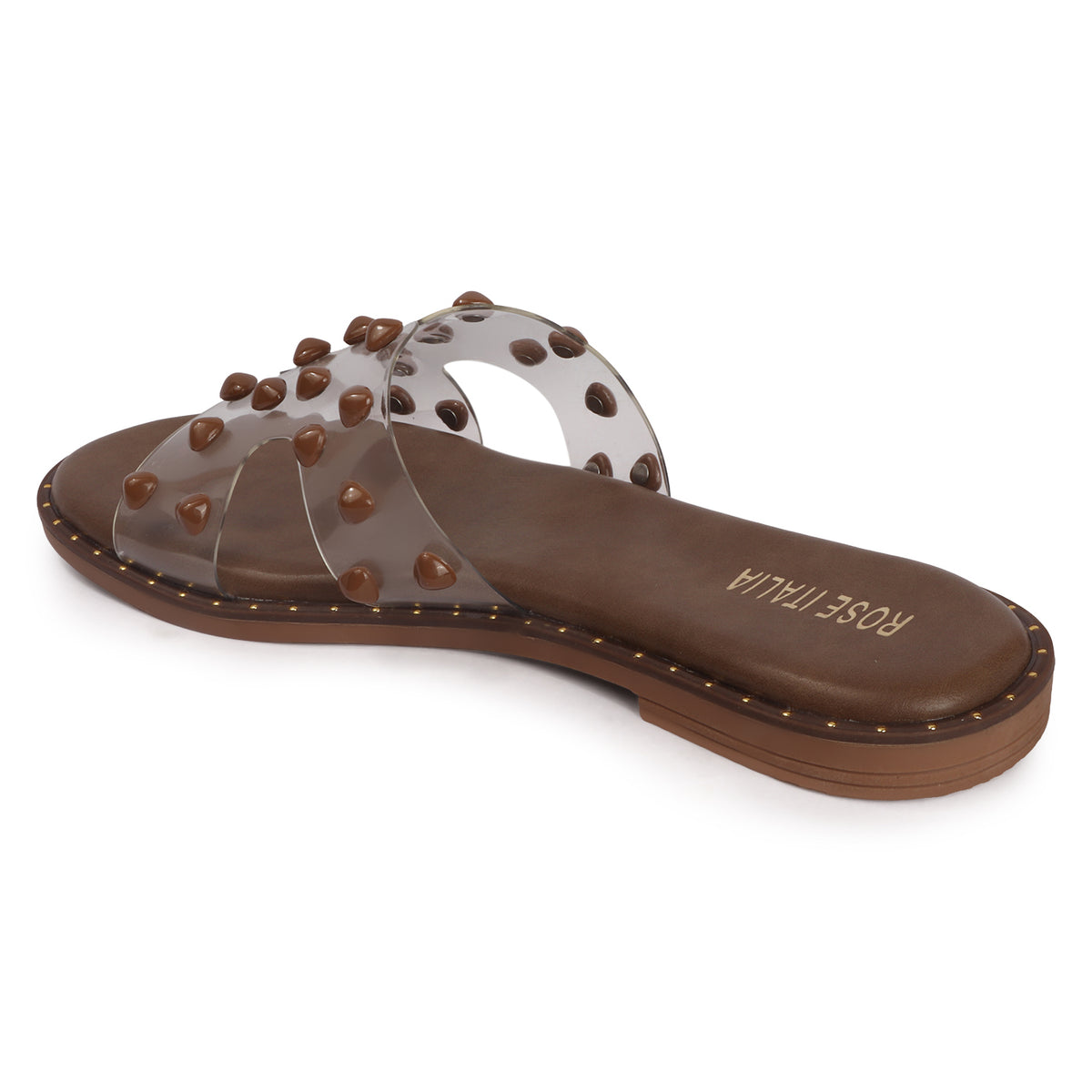 Rose Italia Transparent Slip-on Flat Sandals