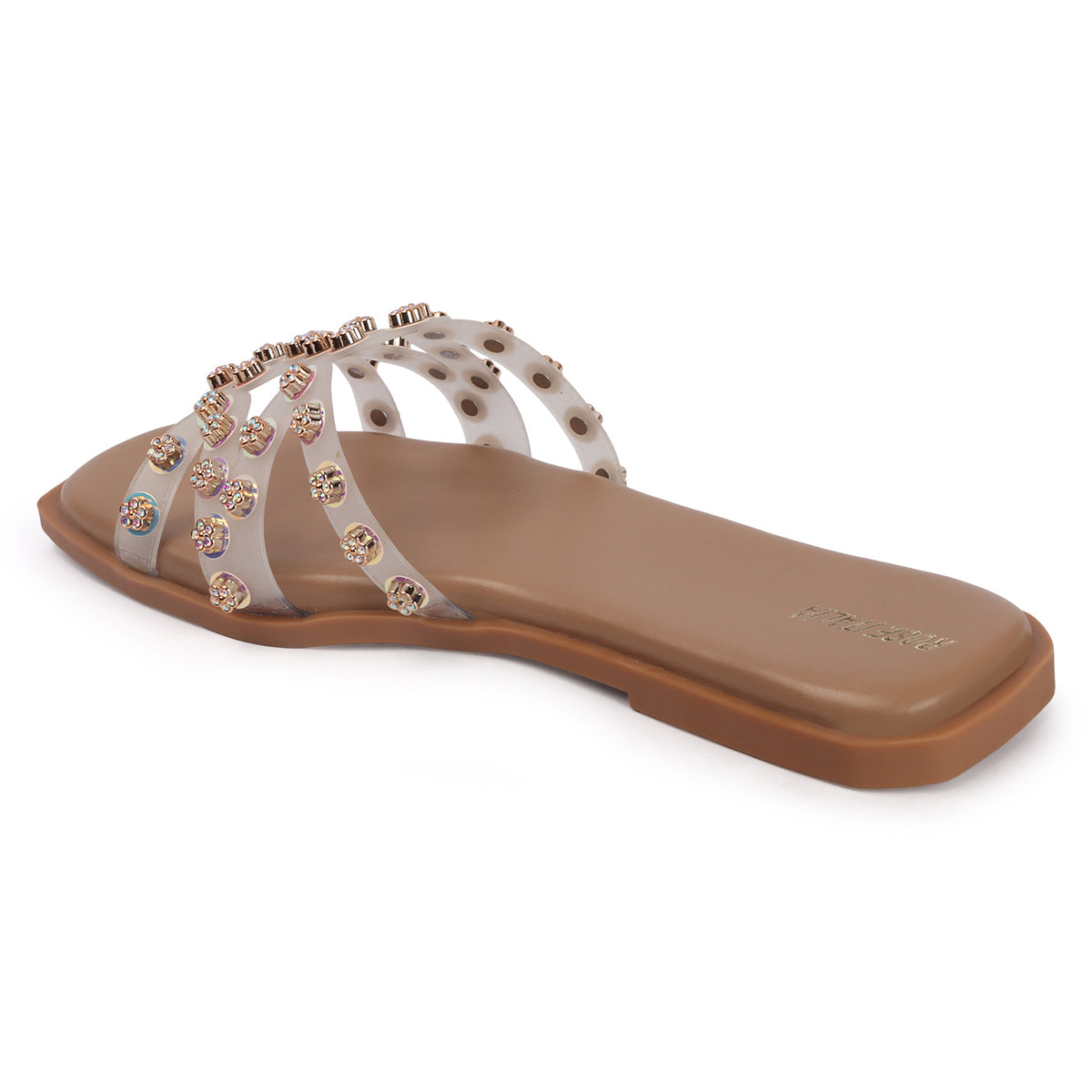 Rose Italia Multi-Strap Slip-on Flat Sandals